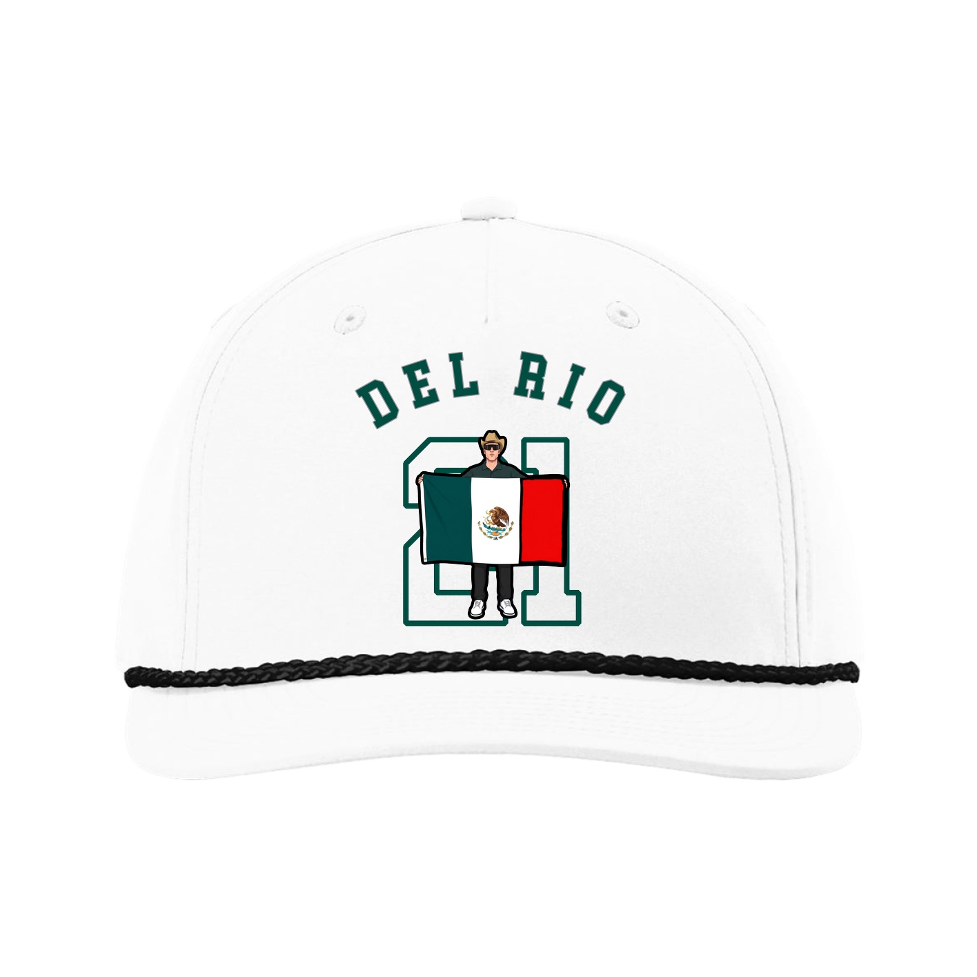 Five-Panel Classic Rope Cap — Shirsey Arch in White