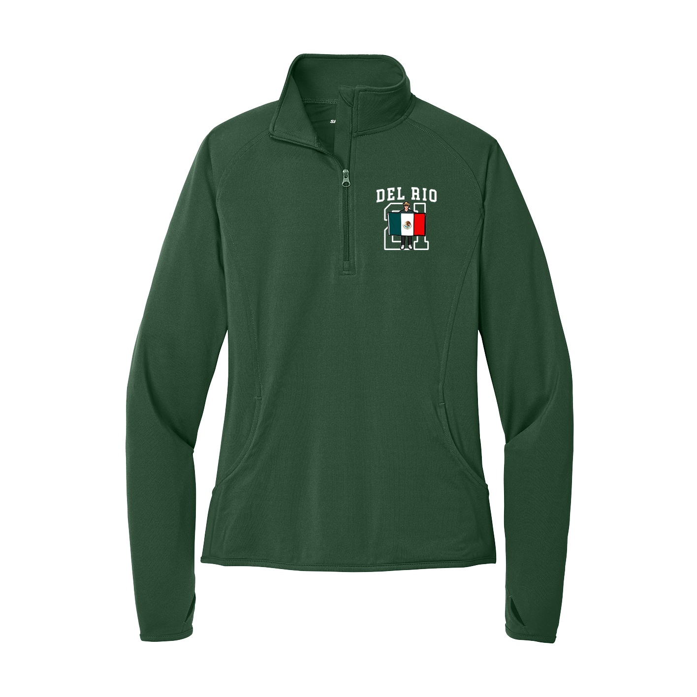 Women's Q-Zip Pullover — Shirsey in Green