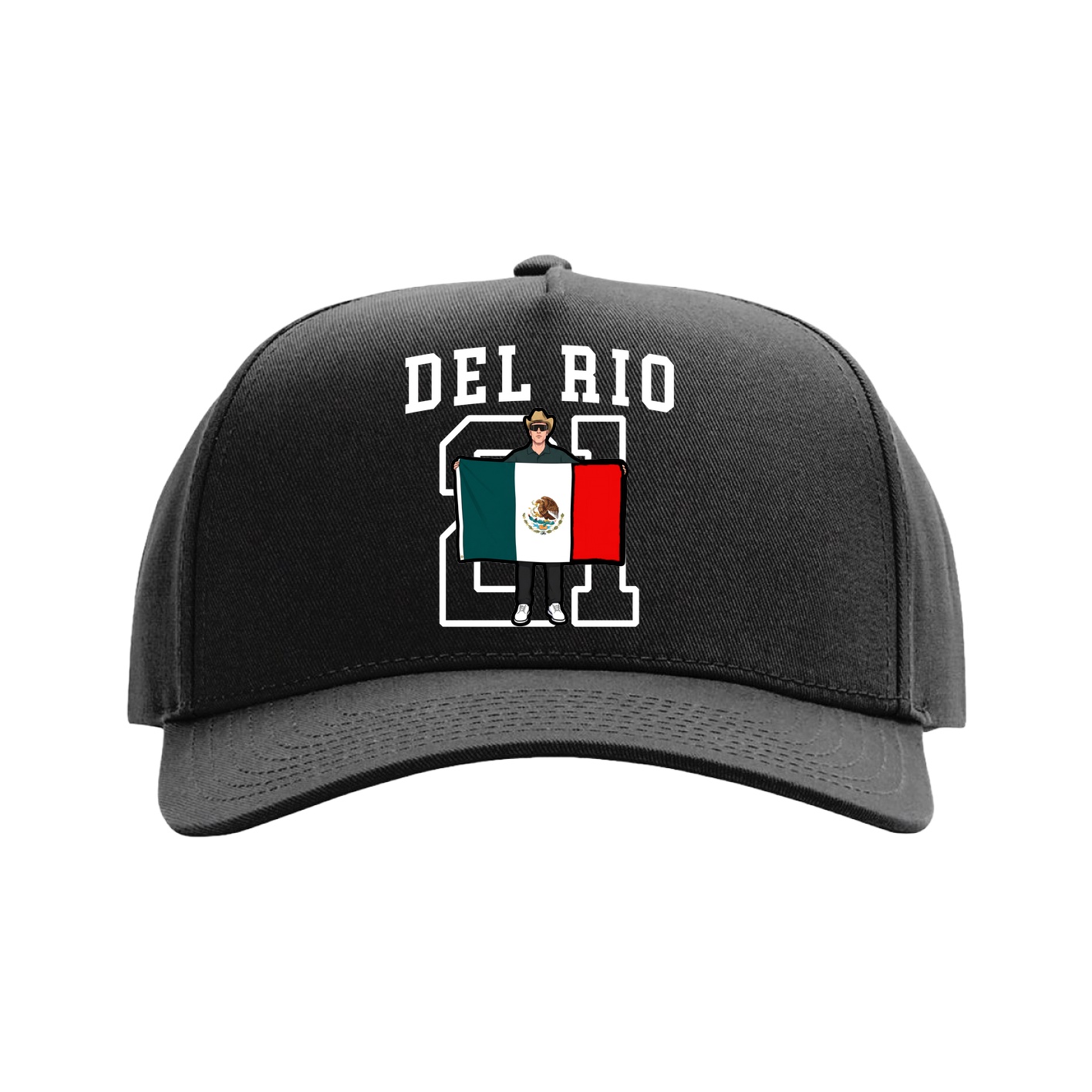 Full Fabric Five-Panel Champ Cap — Shirsey in Black