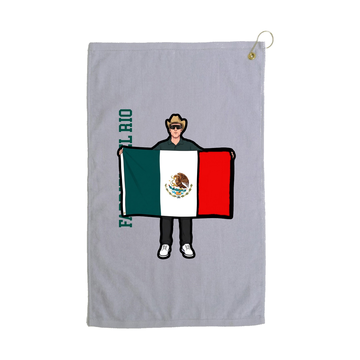 Golf Towel — Name Vertical in Grey