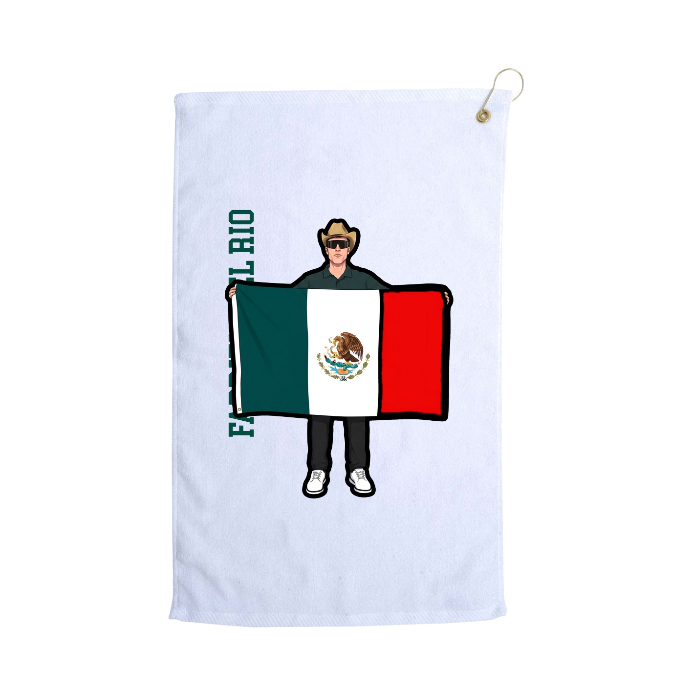 Golf Towel — Name Vertical in White