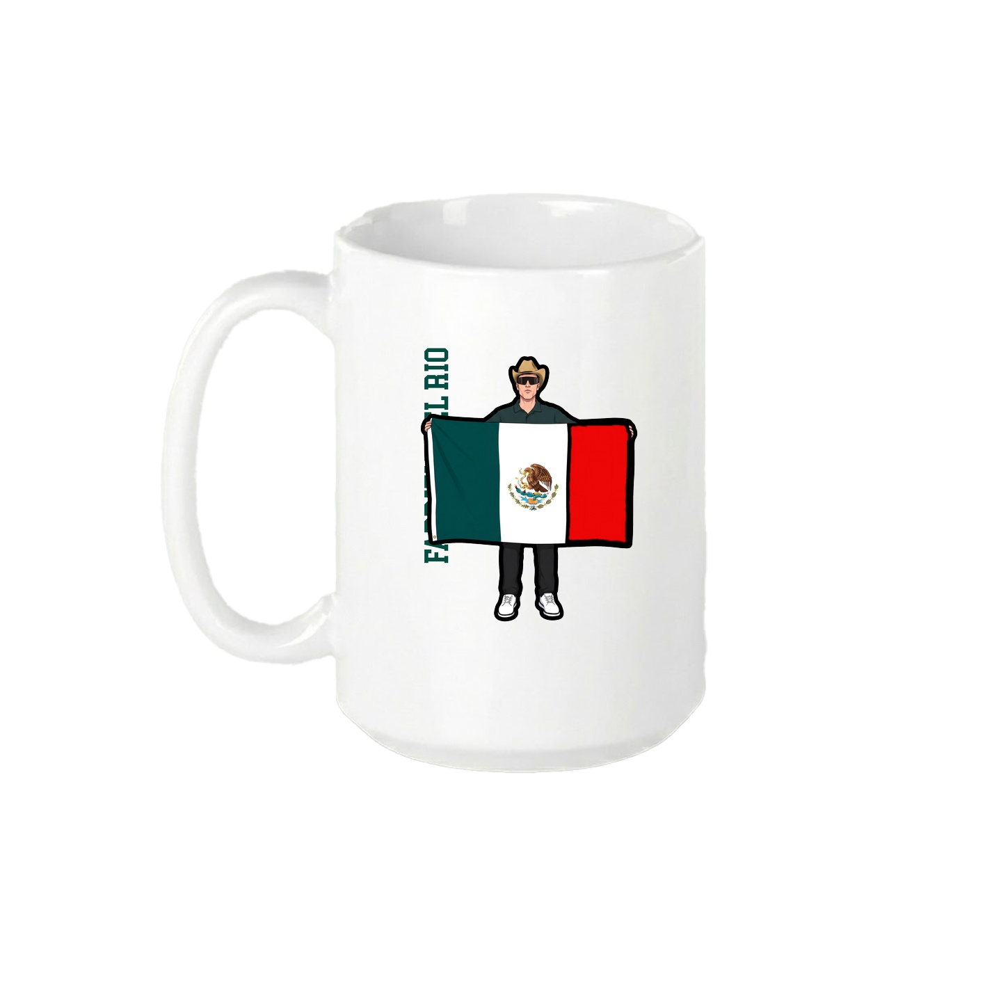 15oz Coffee Mug — Name Vertical in White