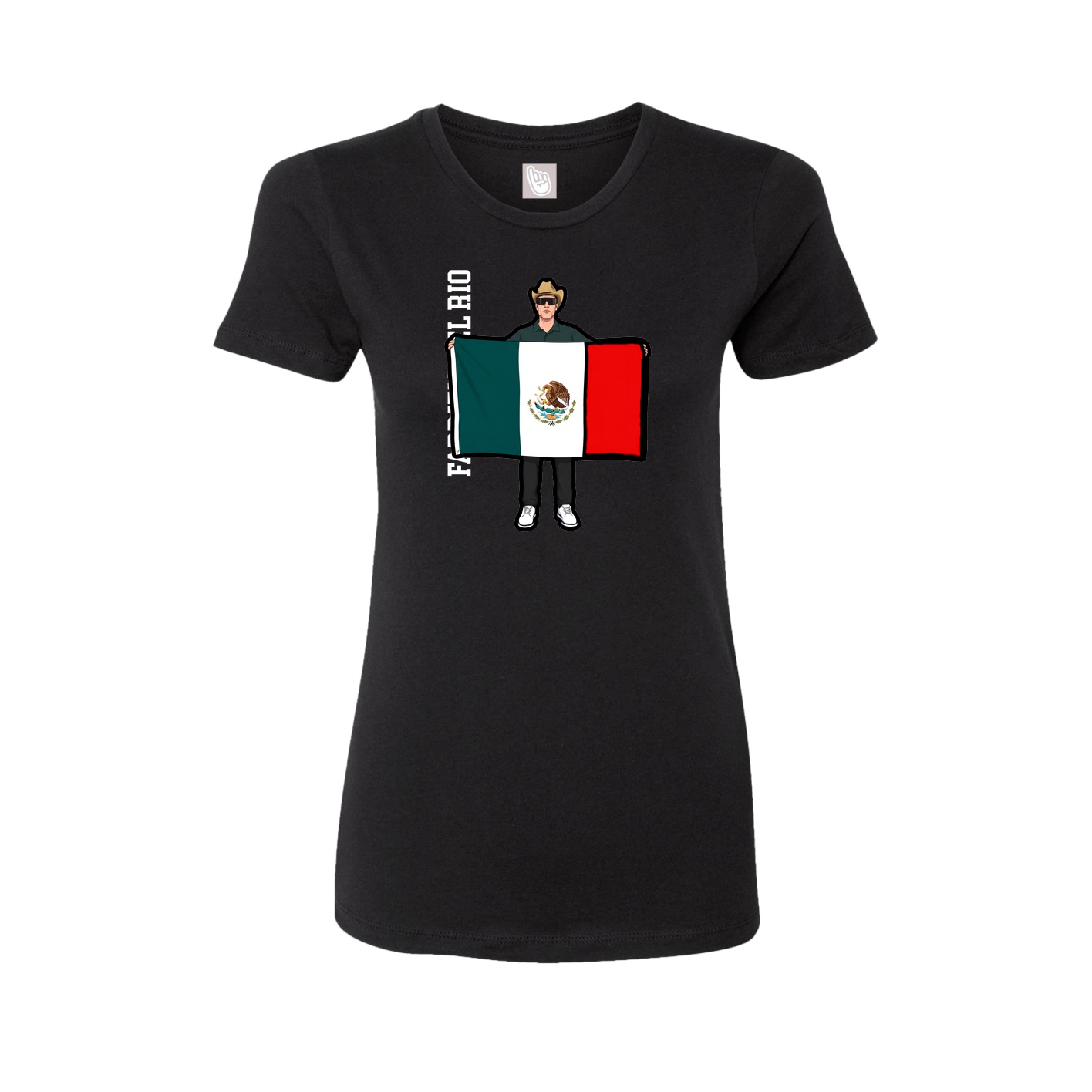 Fitted Women's Tee — Name Vertical in Black