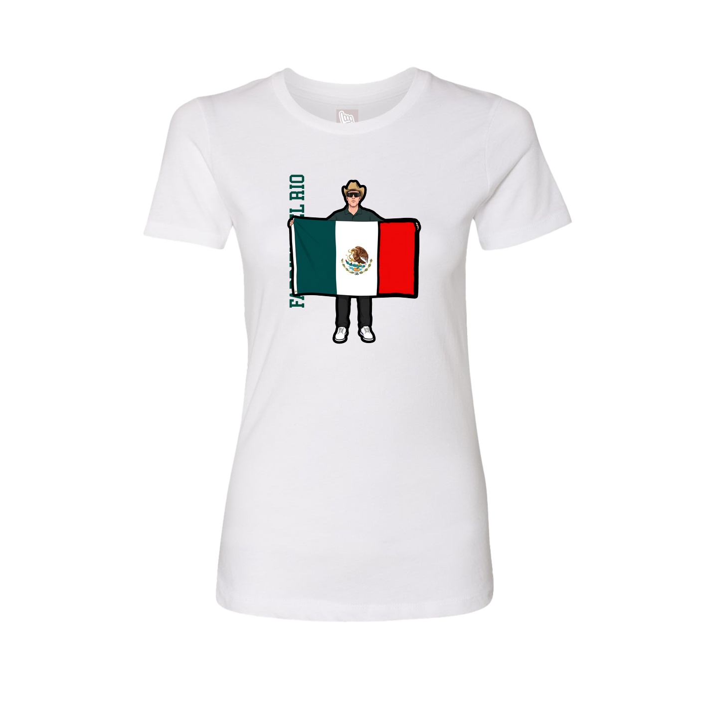 Womens Tee — Name Vertical in White