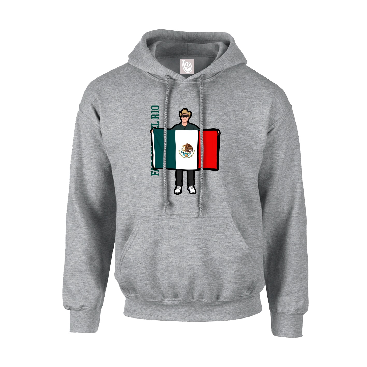 Hoodie — Name Vertical in Grey
