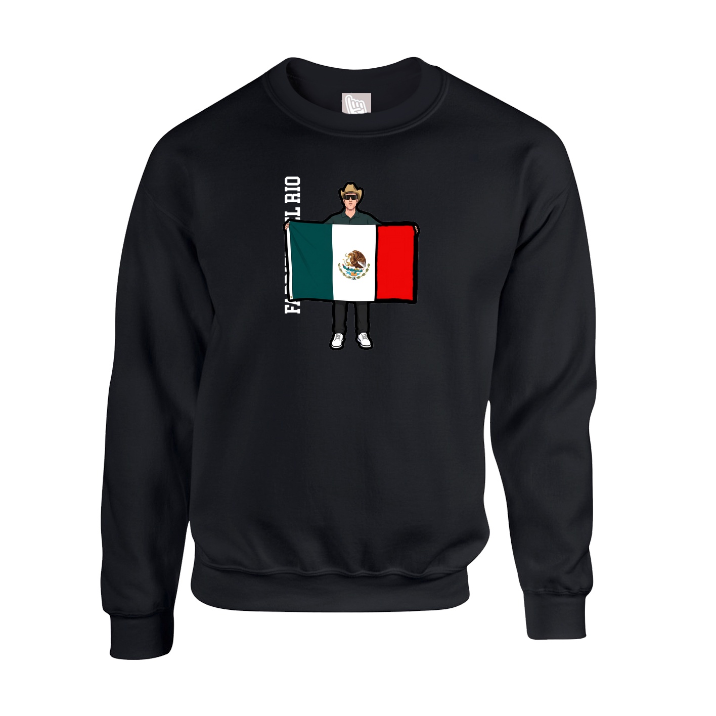 Fleece Crew — Name Vertical in Black