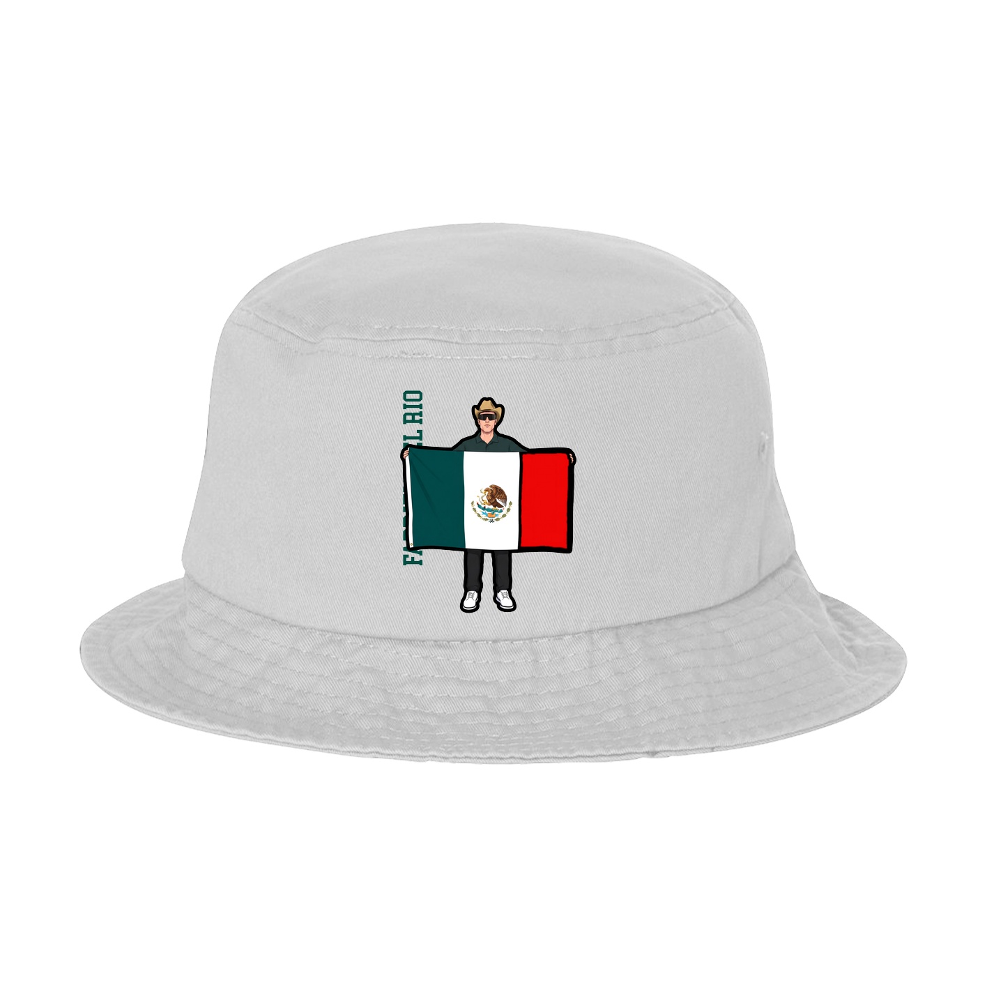Bucket Cap — Name Vertical in White