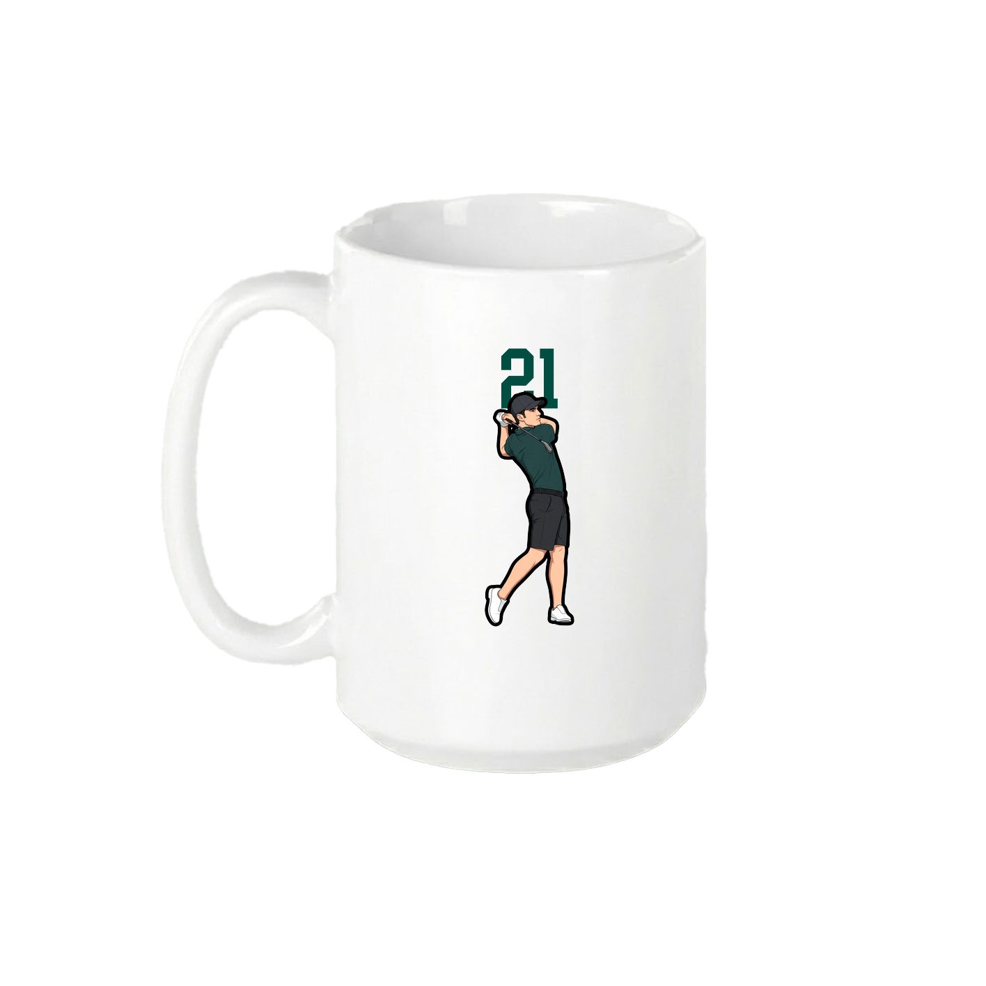 15oz Coffee Mug — Number Top in White