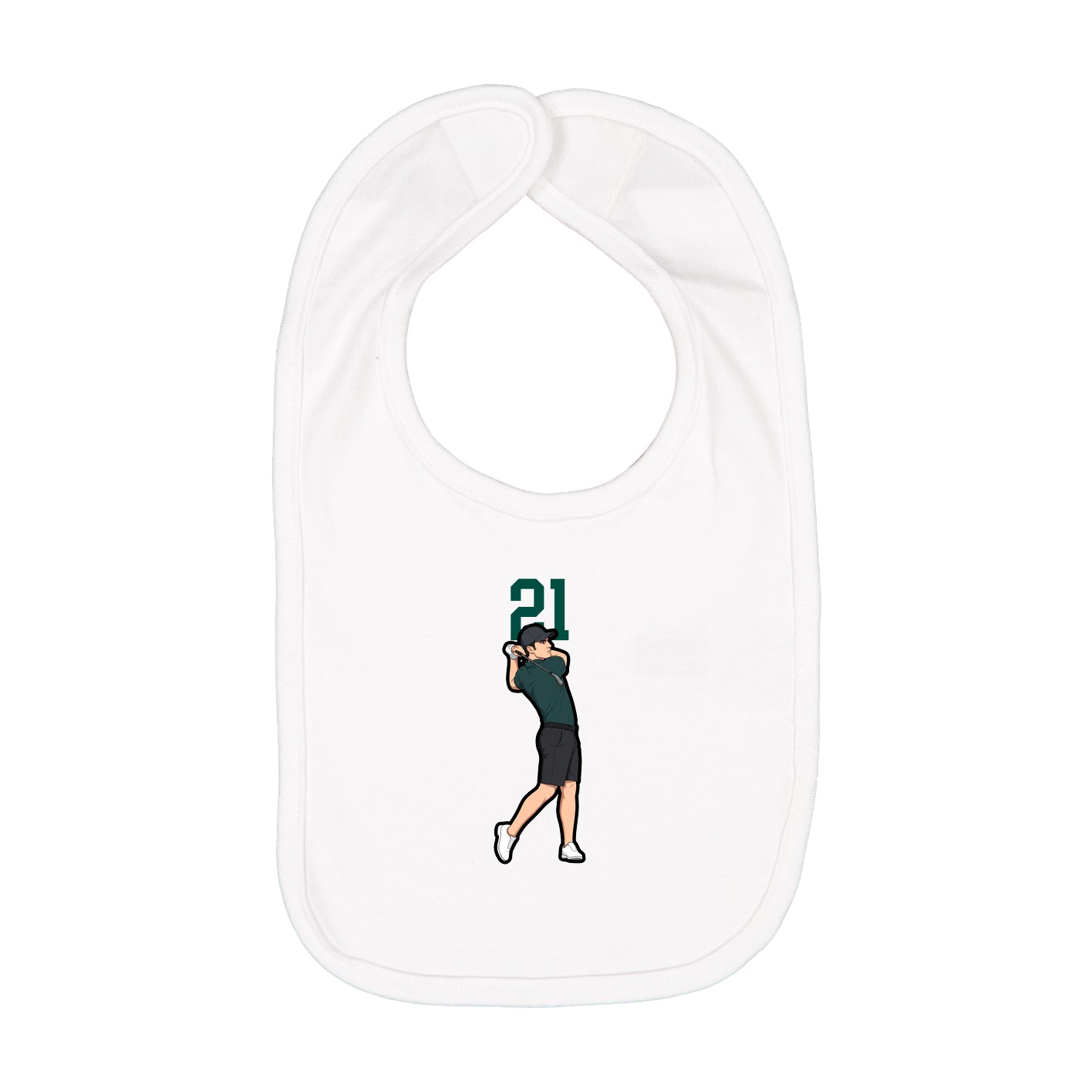 Infant Bib — Number Top in White