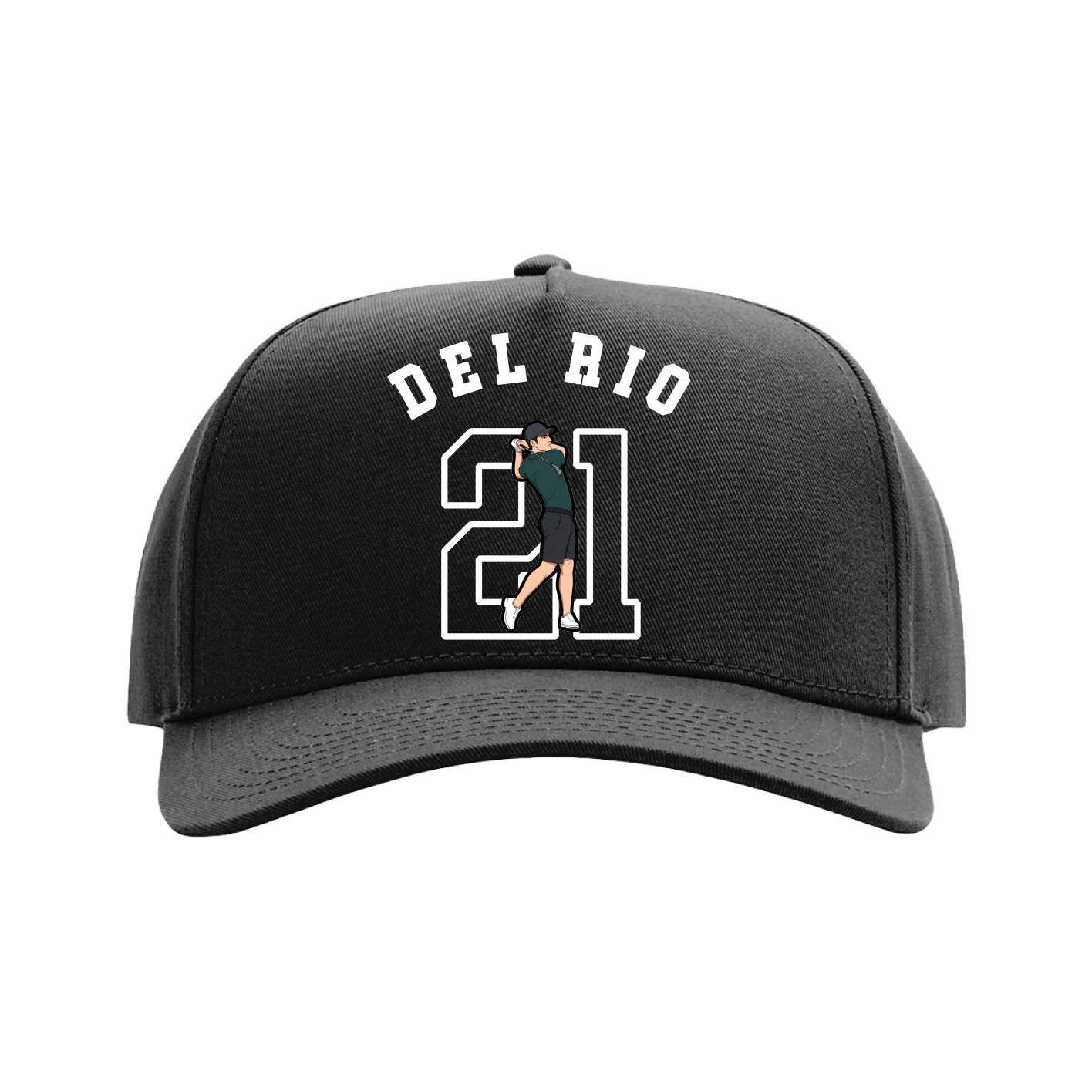 Full Fabric Five-Panel Champ Cap — Shirsey Arch in Black