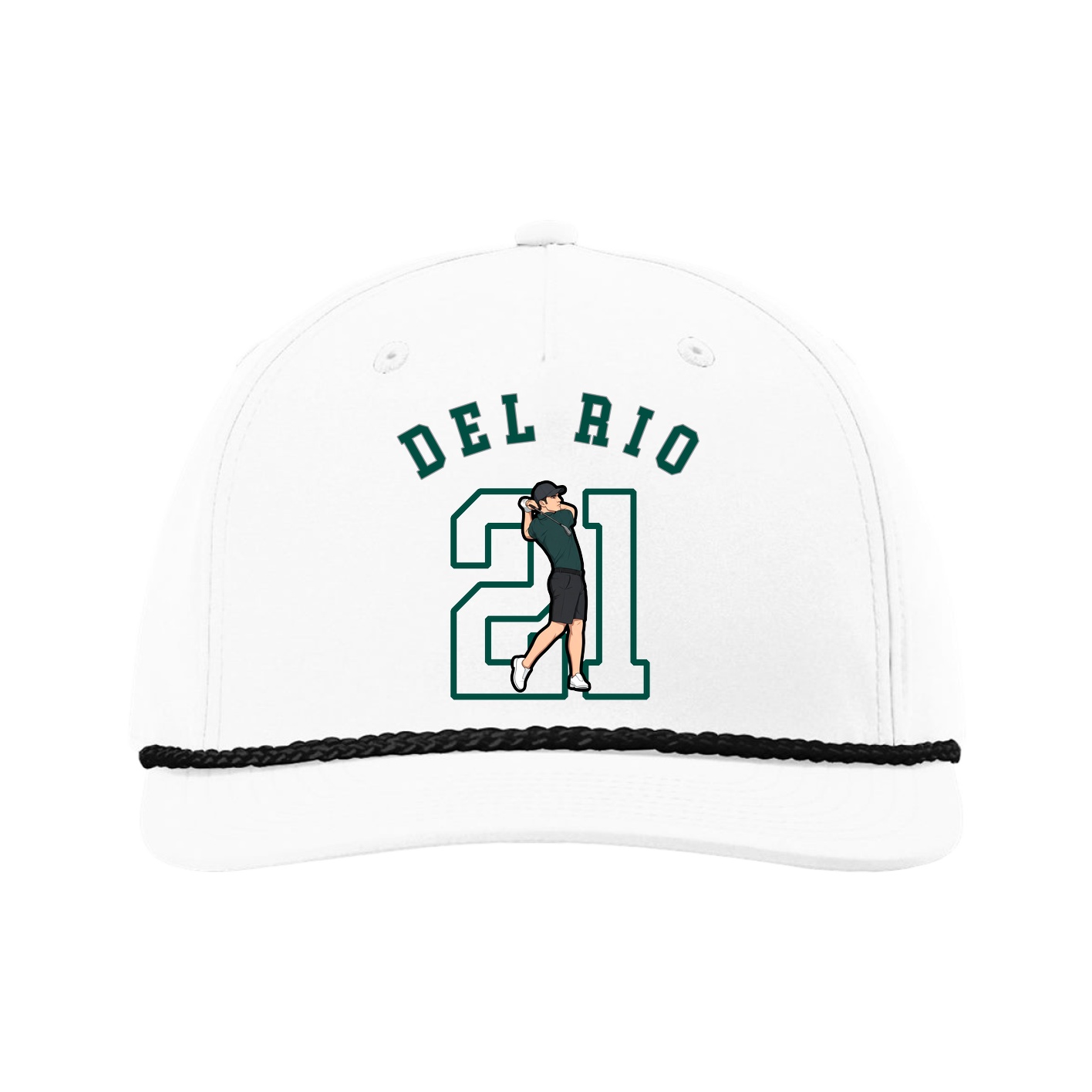 Five-Panel Classic Rope Cap — Shirsey Arch in White