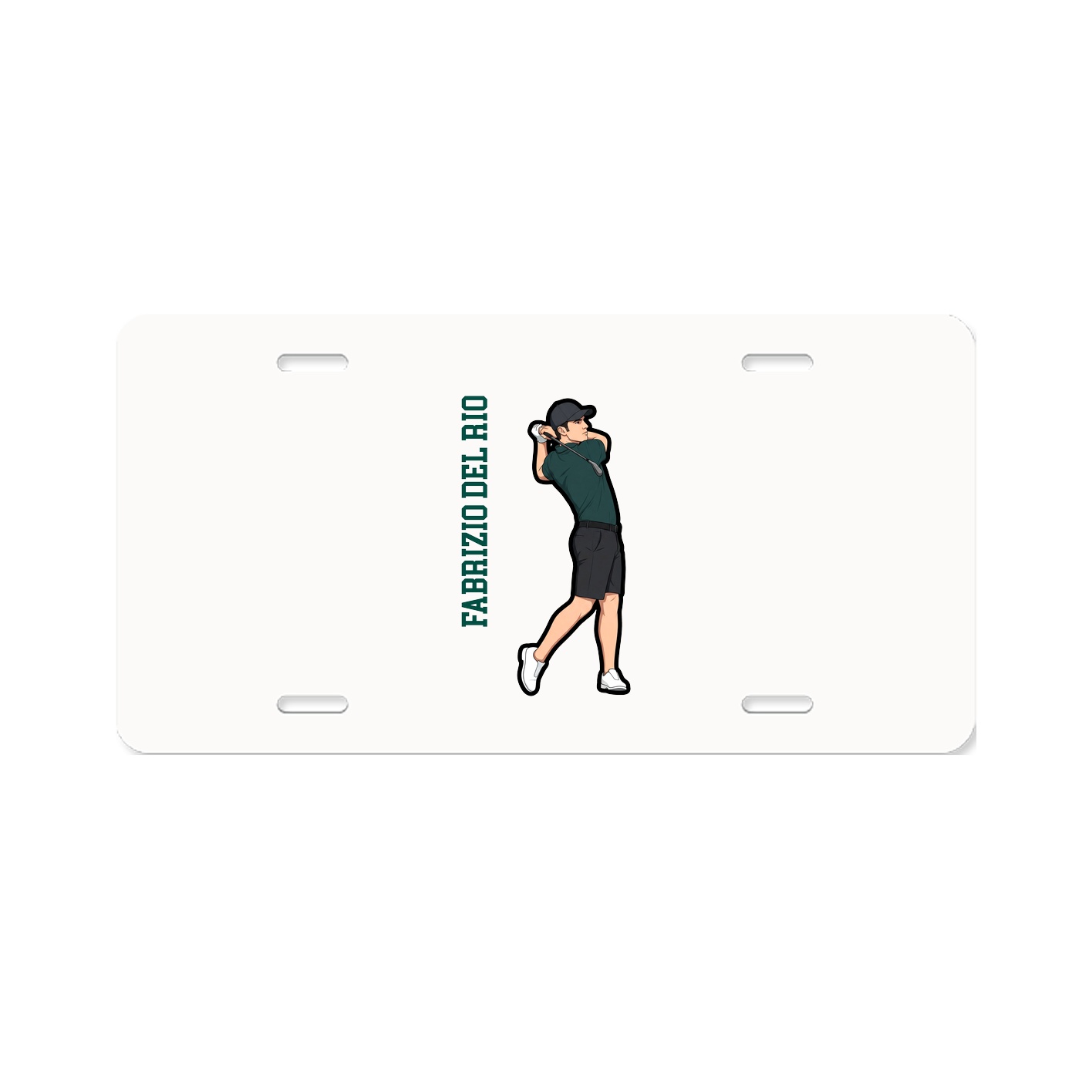 License Plate — Name Vertical in Classic
