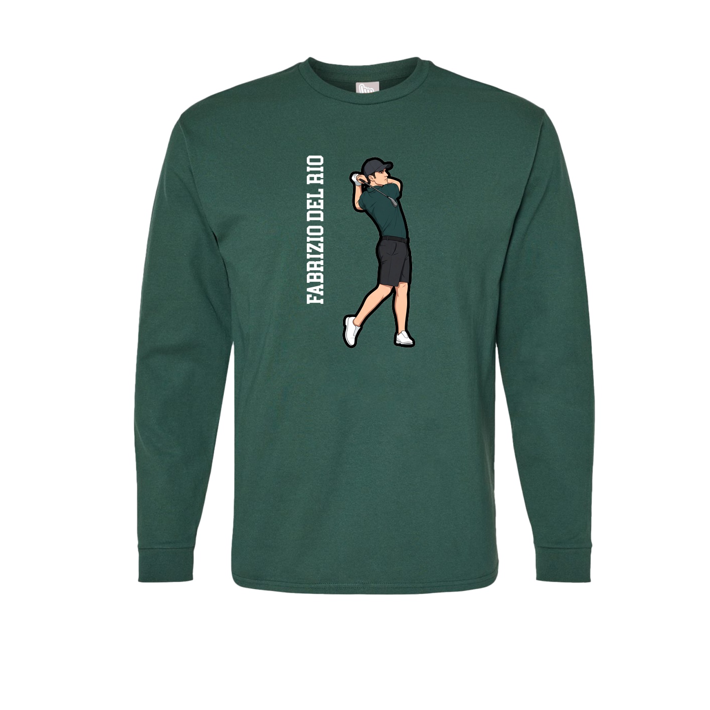 Long Sleeve Tee — Name Vertical in Green