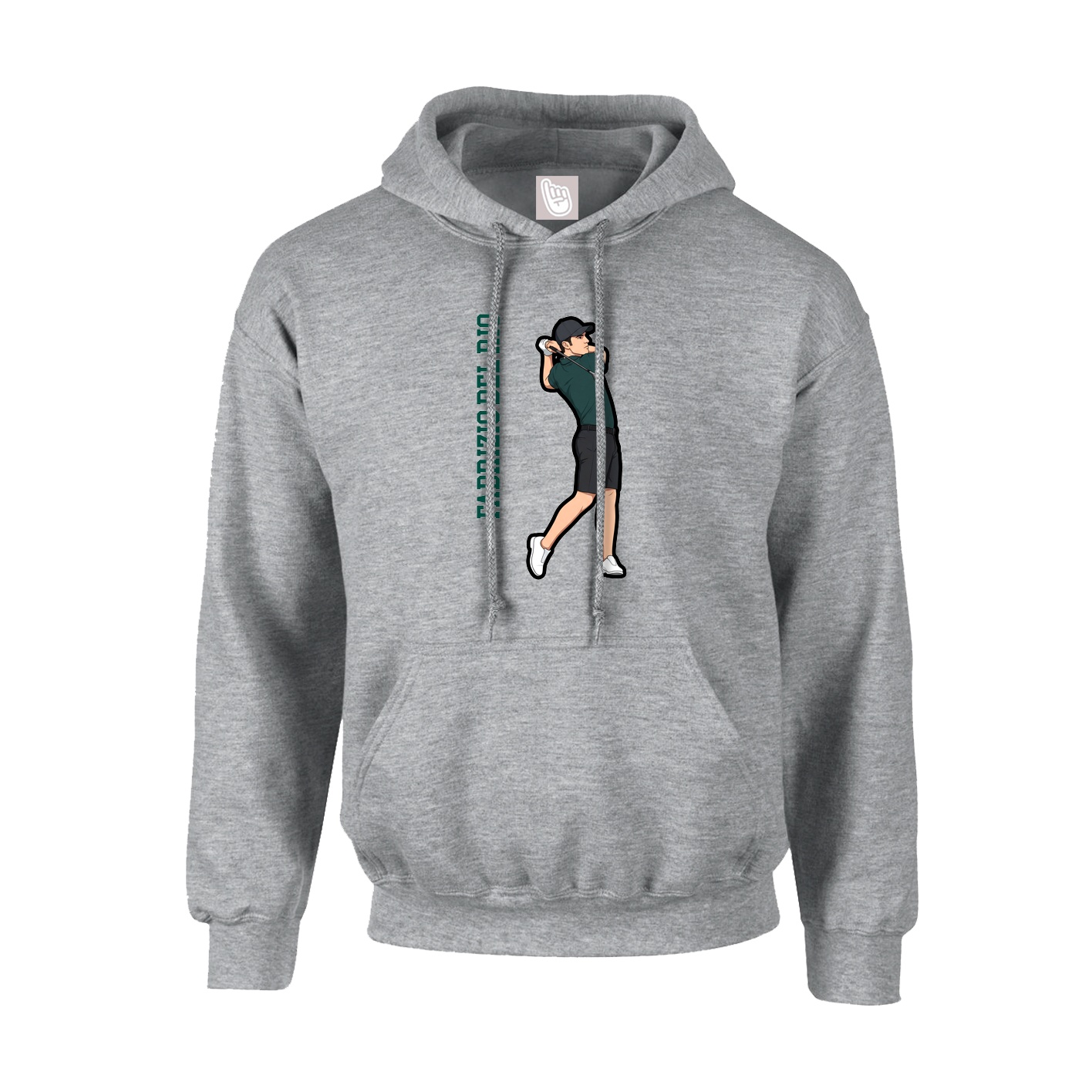 Hoodie — Name Vertical in Grey
