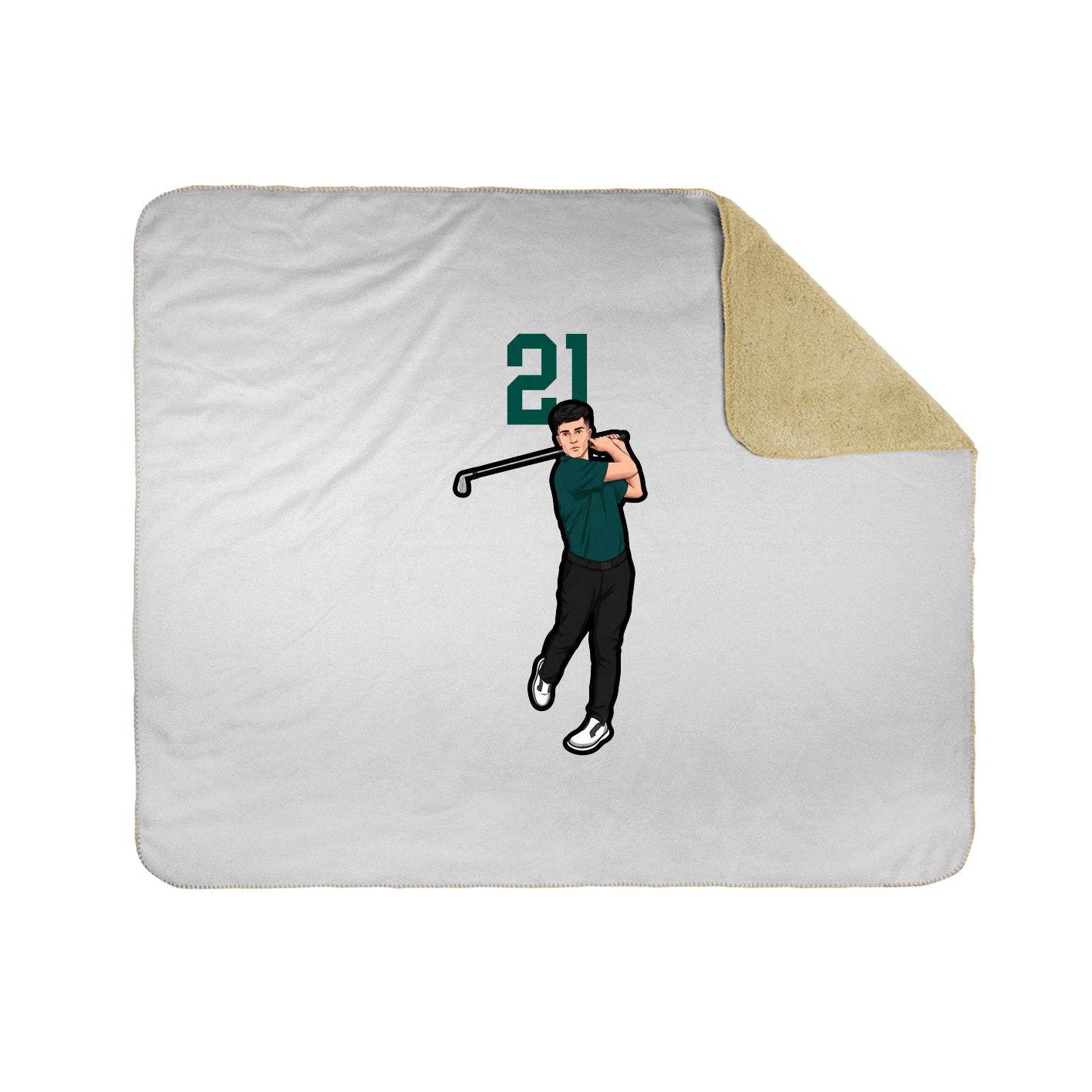 Throw Blanket — Number Top in White