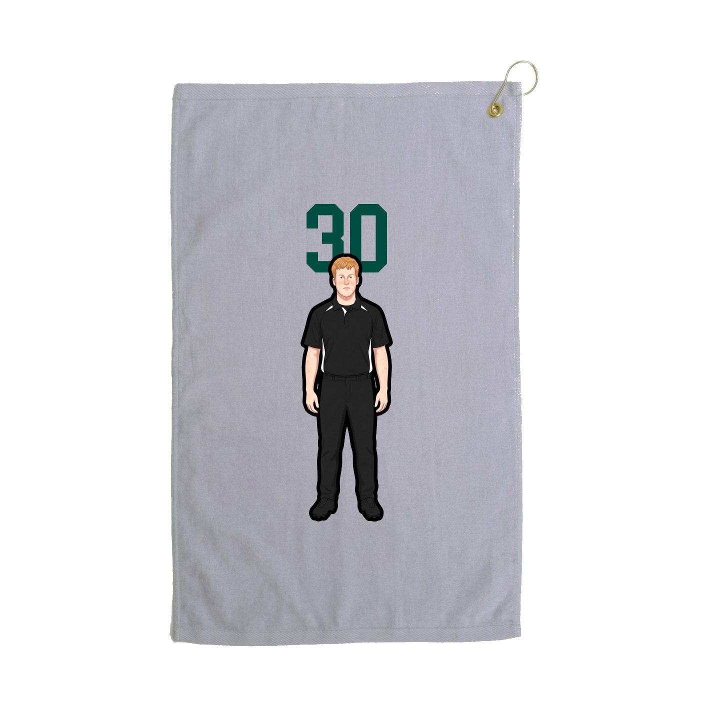 Golf Towel — Number Top in Grey