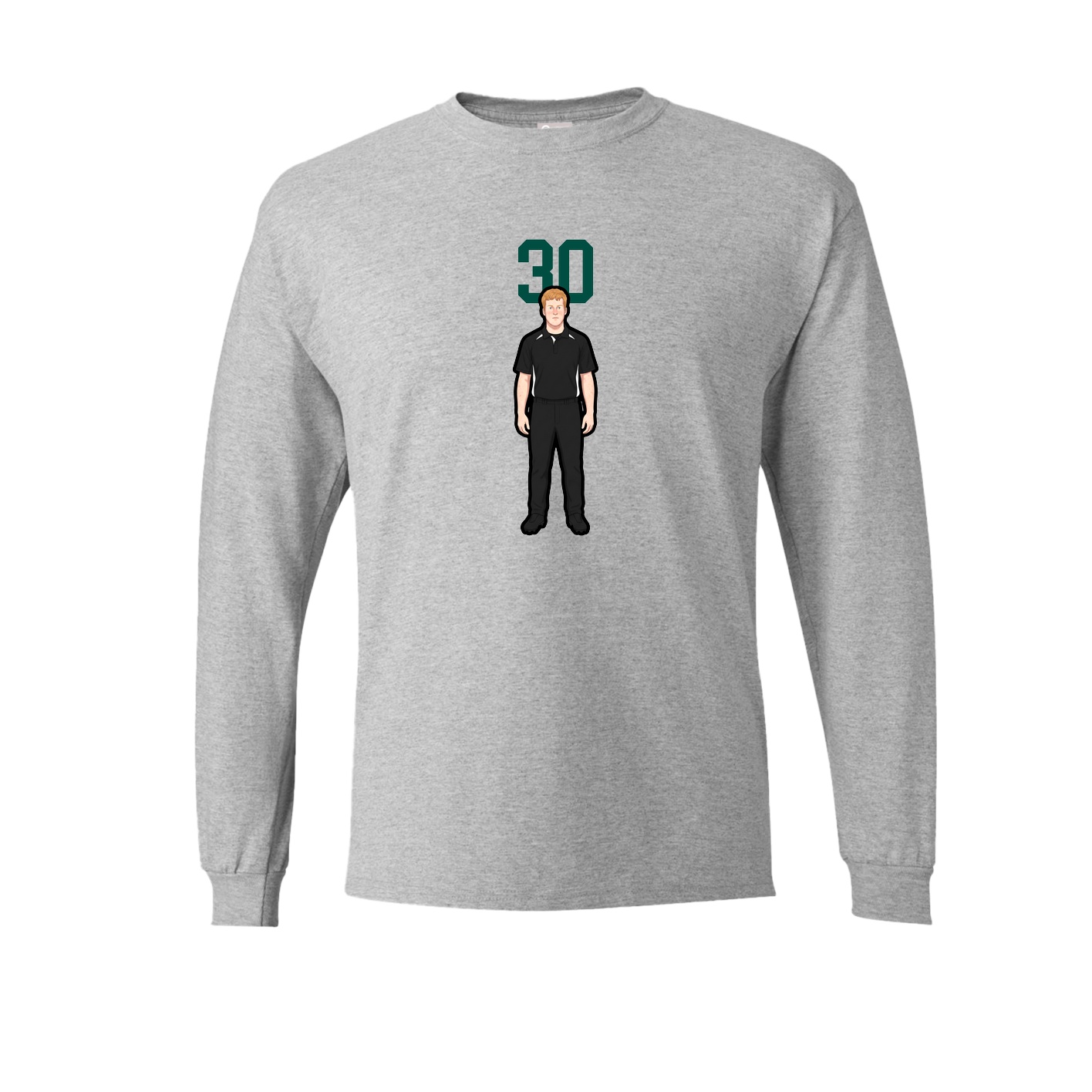 Long Sleeve Tee — Number Top in Grey