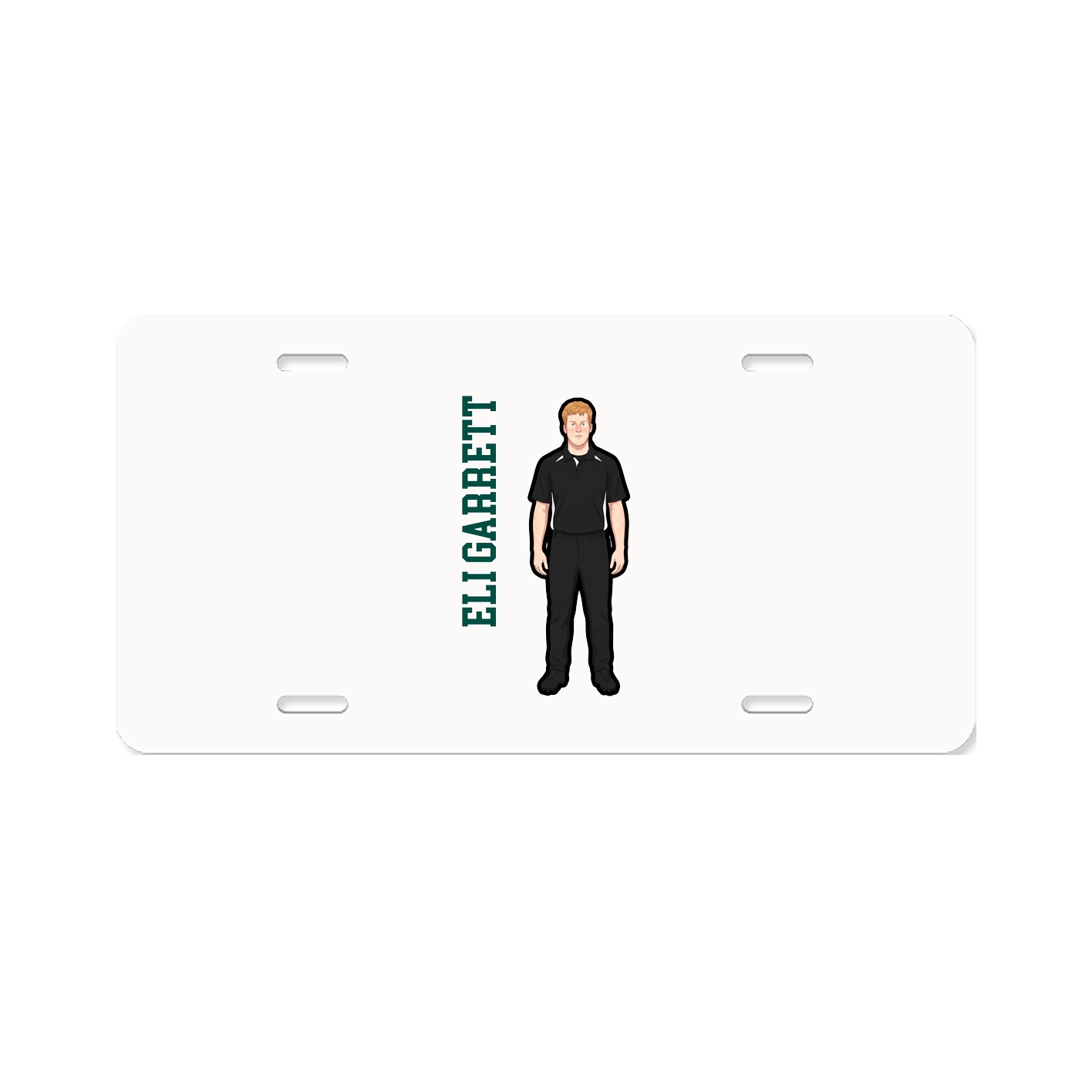 License Plate — Name Vertical in Classic
