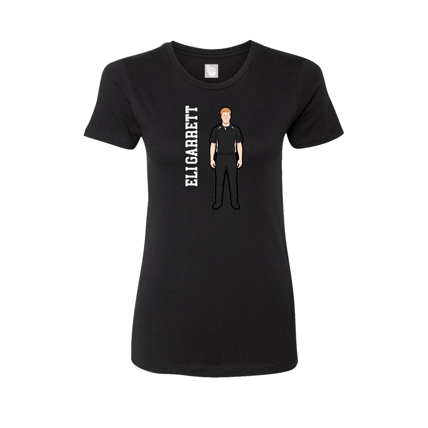 Fitted Women's Tee — Name Vertical in Black
