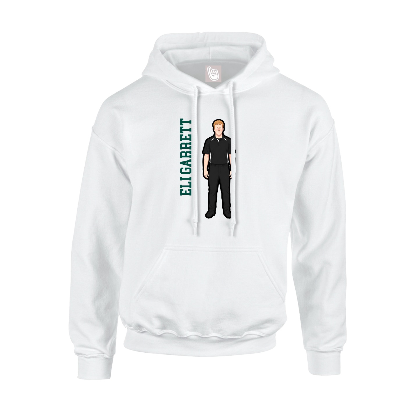 Hoodie — Name Vertical in White