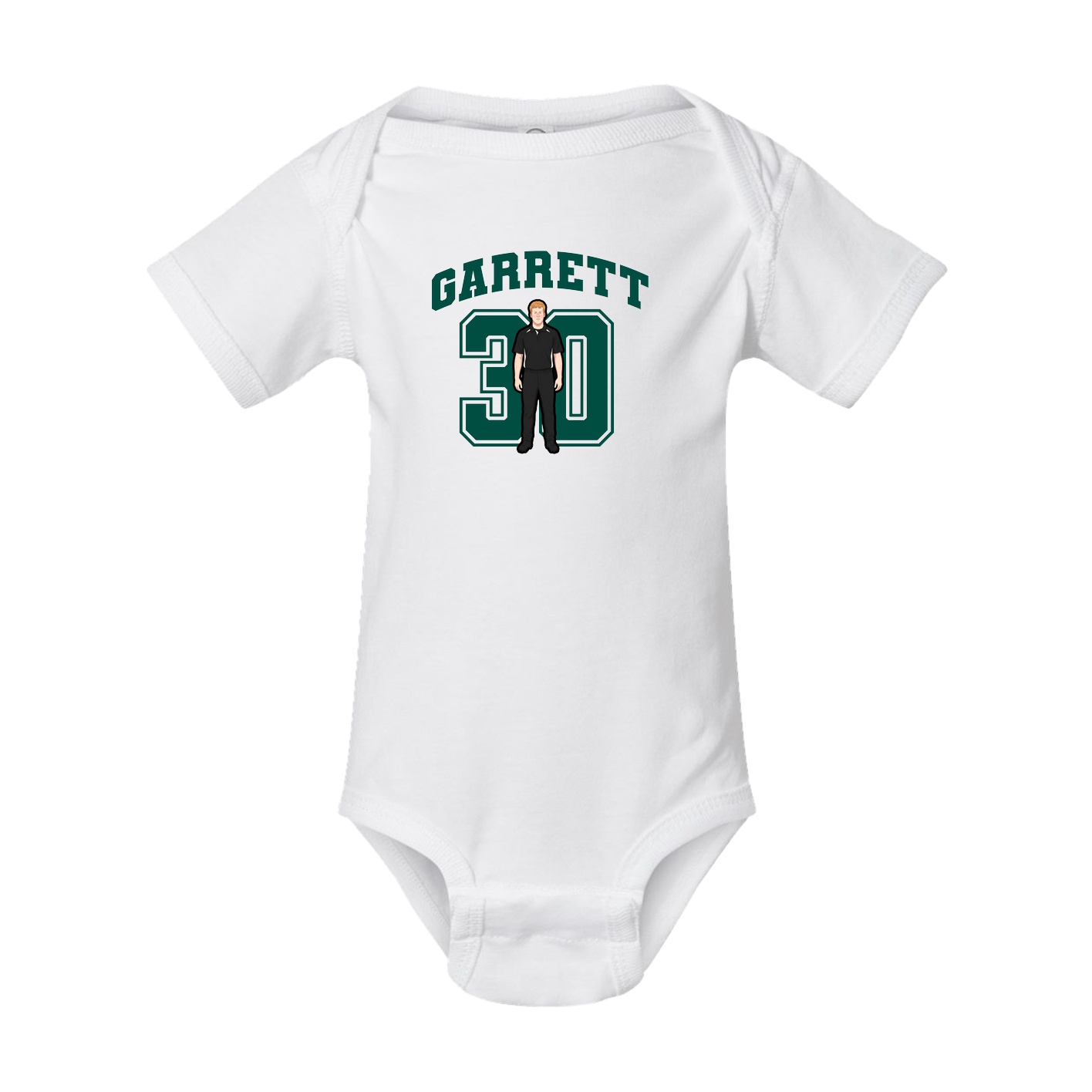 Baby Onesie — Number in White