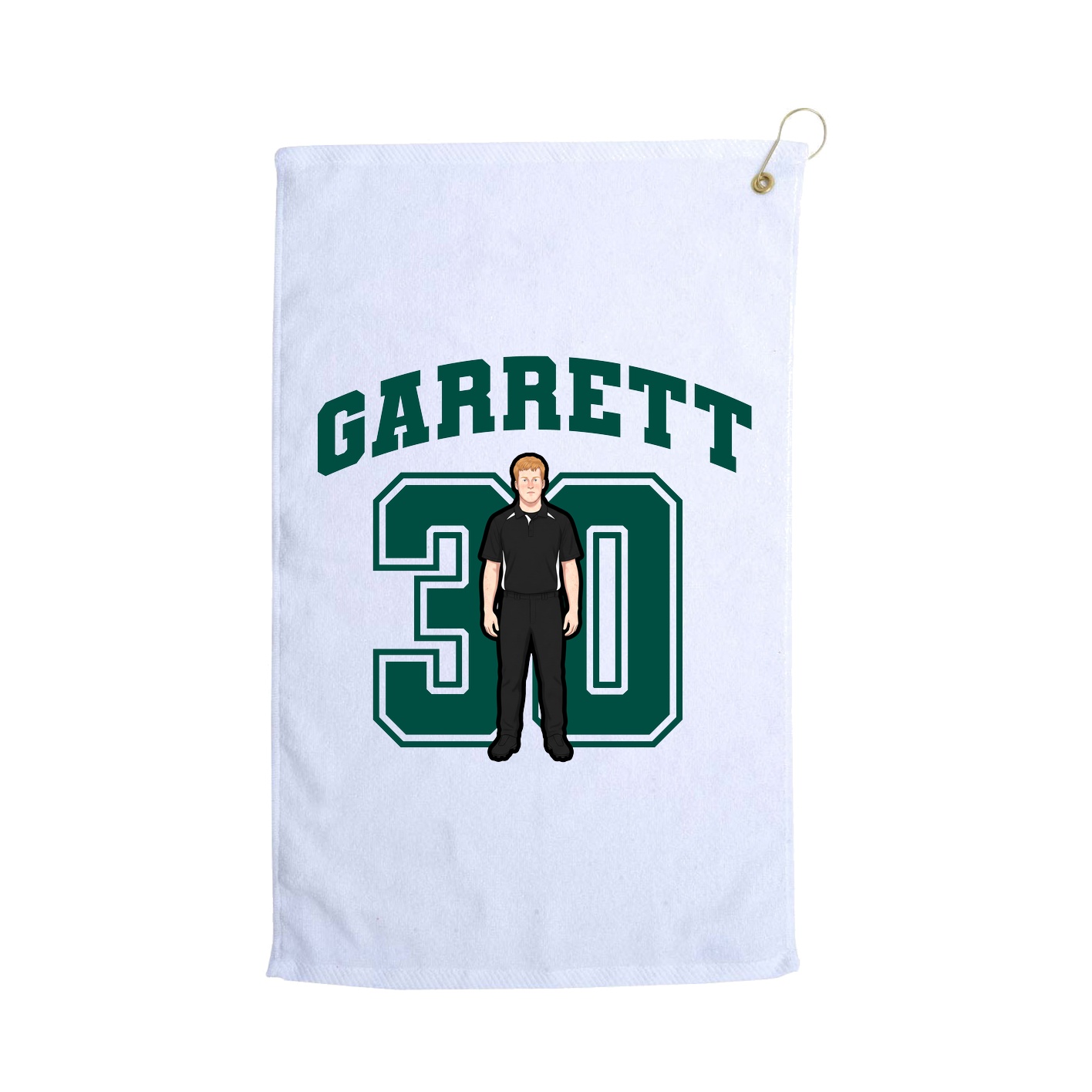 Golf Towel — Number in White