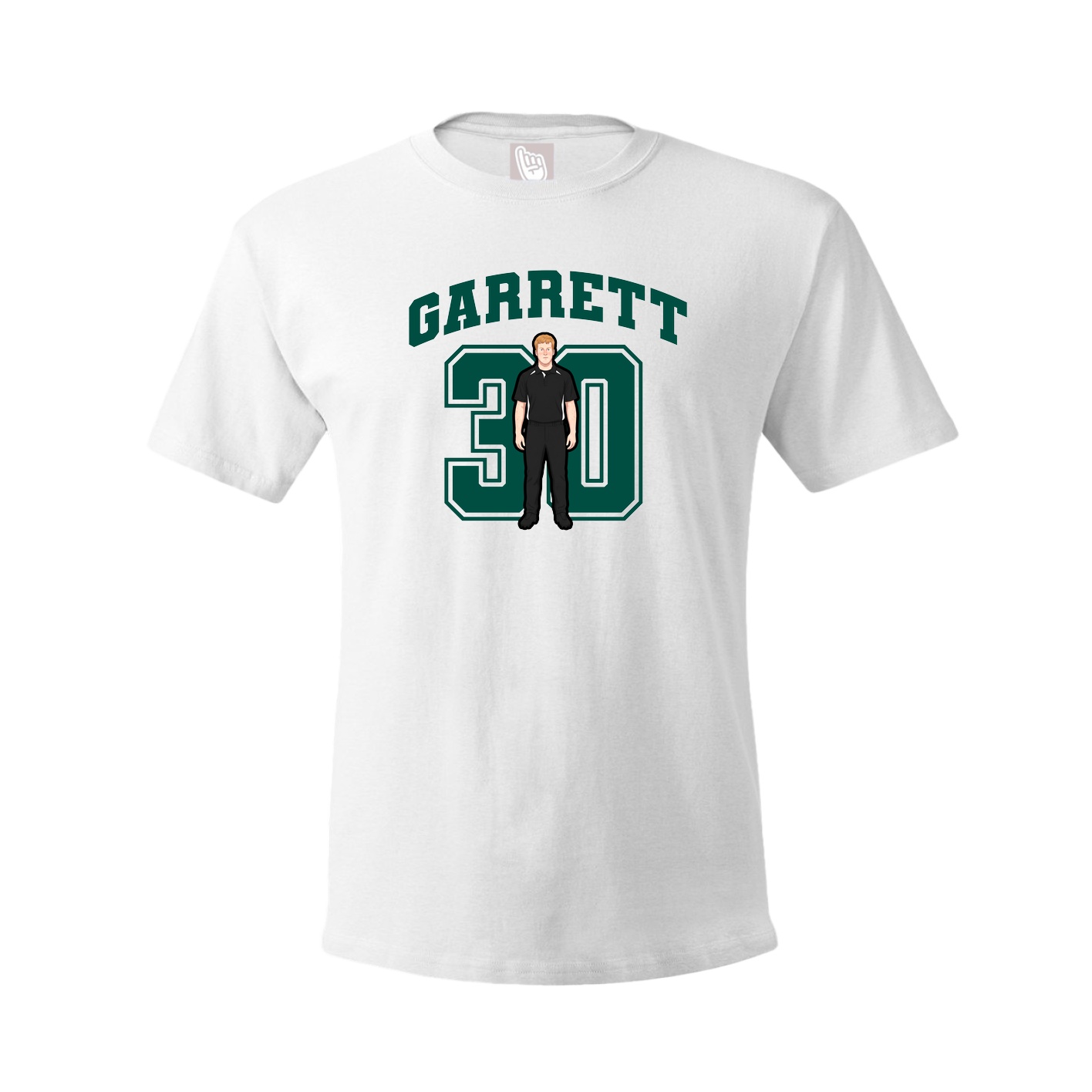 Youth Tee — Number in White