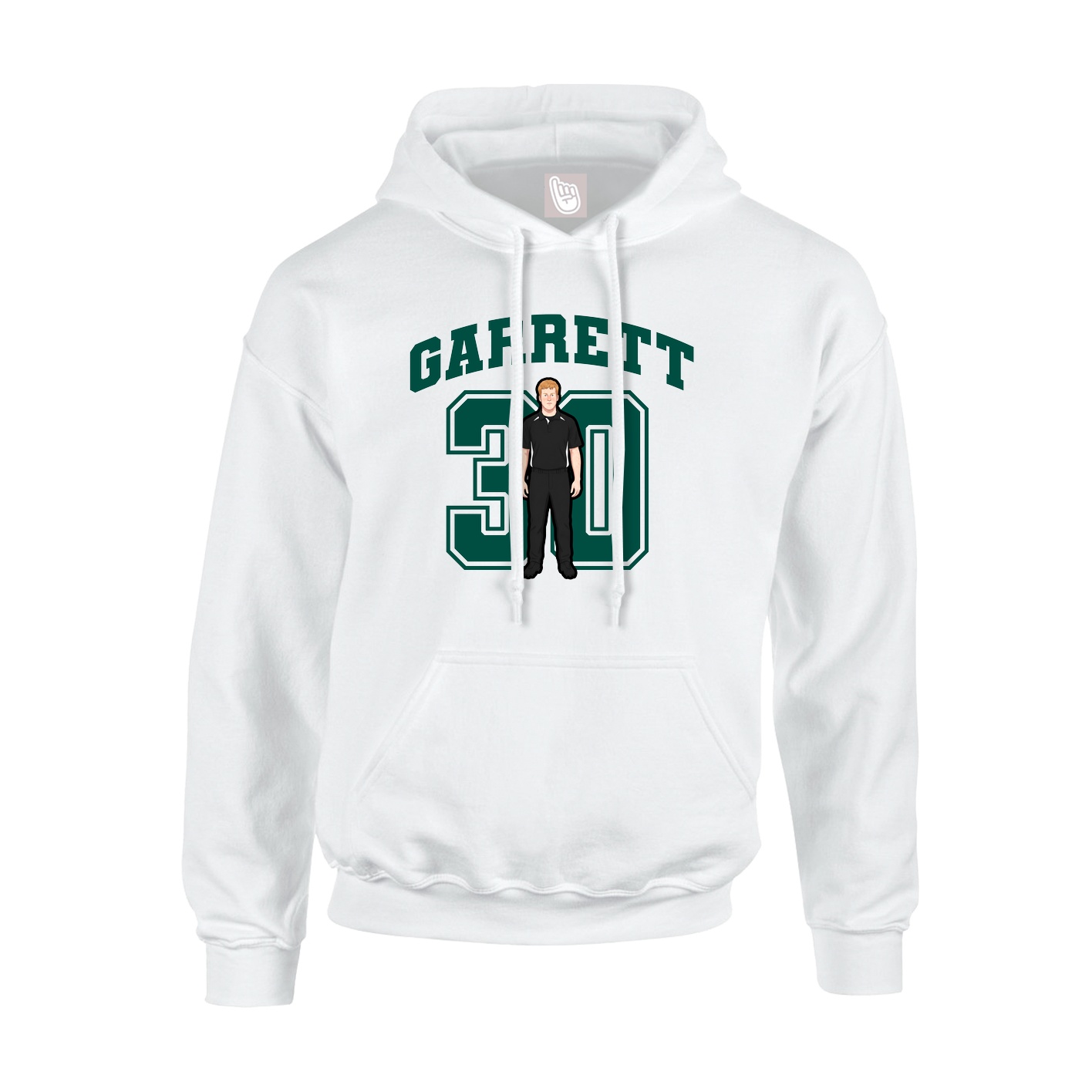 Youth Hoodie — Number in White