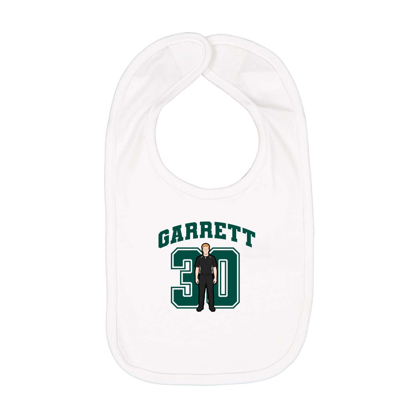 Infant Bib — Number in White