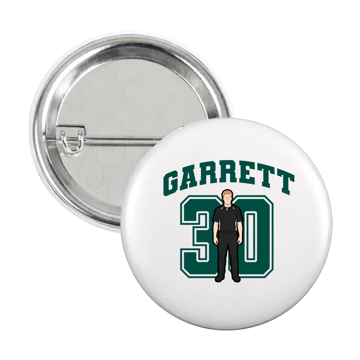 Game Day Button — Number in White