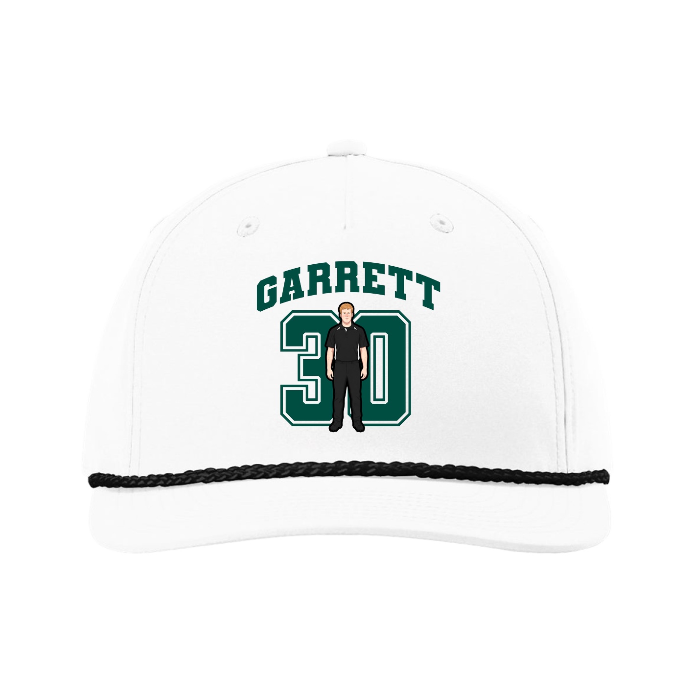Five-Panel Classic Rope Cap — Number in White