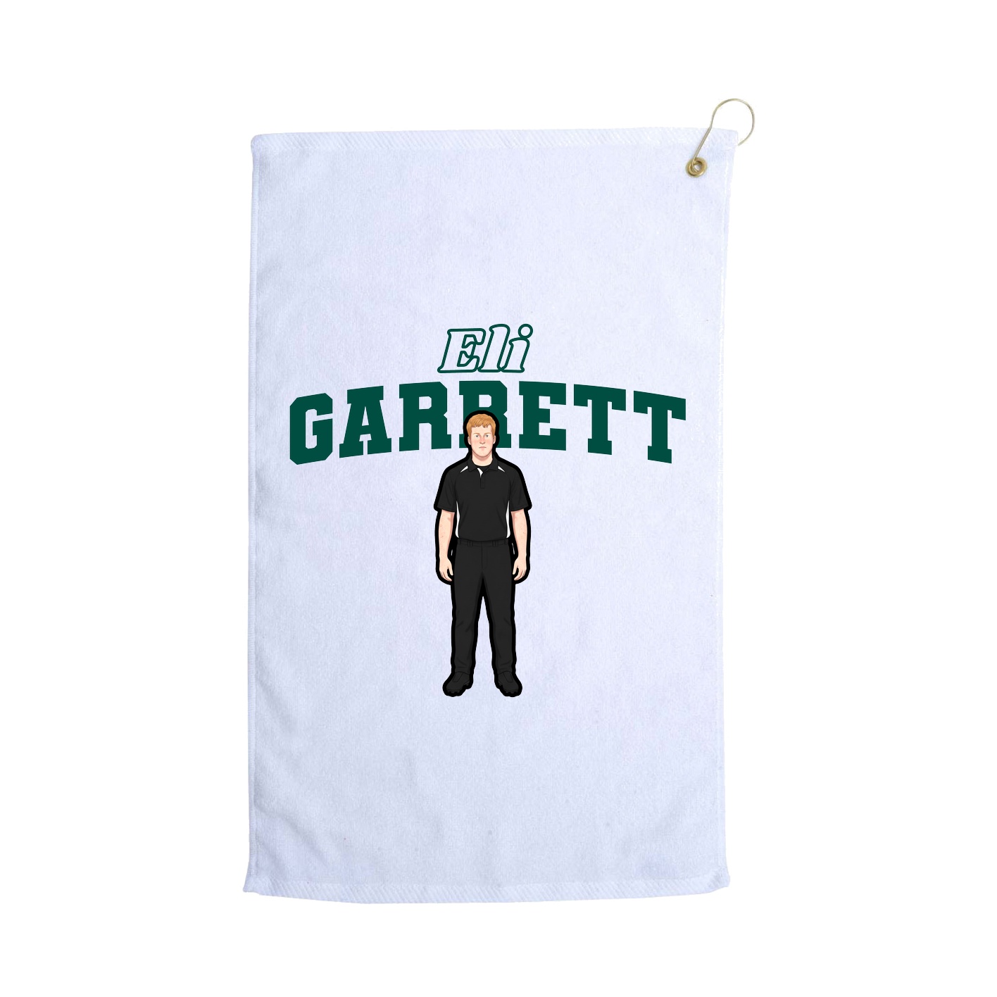 Golf Towel — Name Arch in White