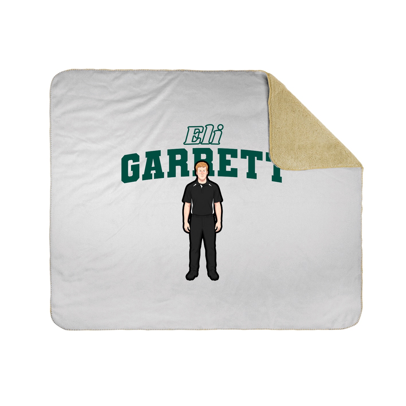 Throw Blanket — Name Arch in White
