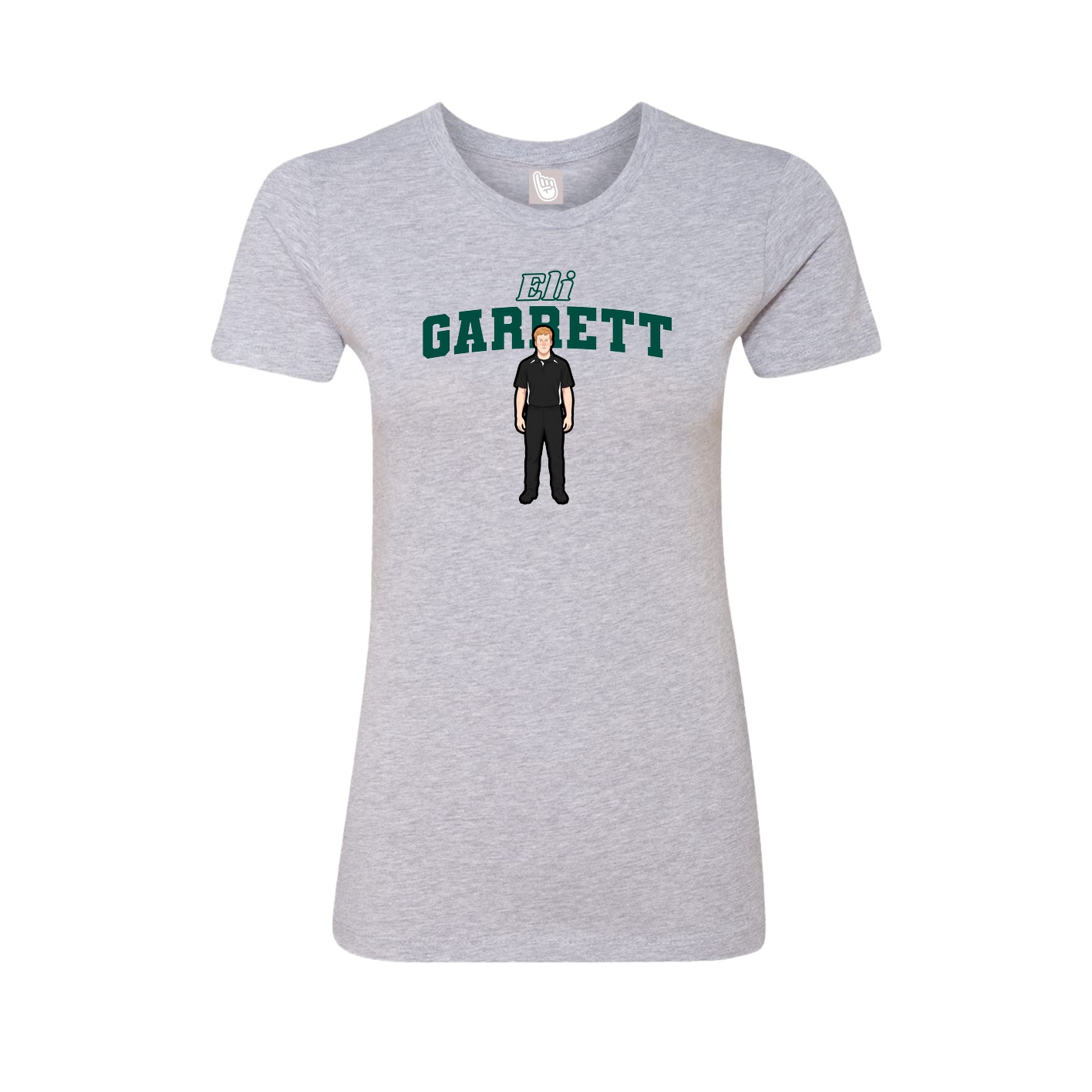 Fitted Women's Tee — Name Arch in Grey