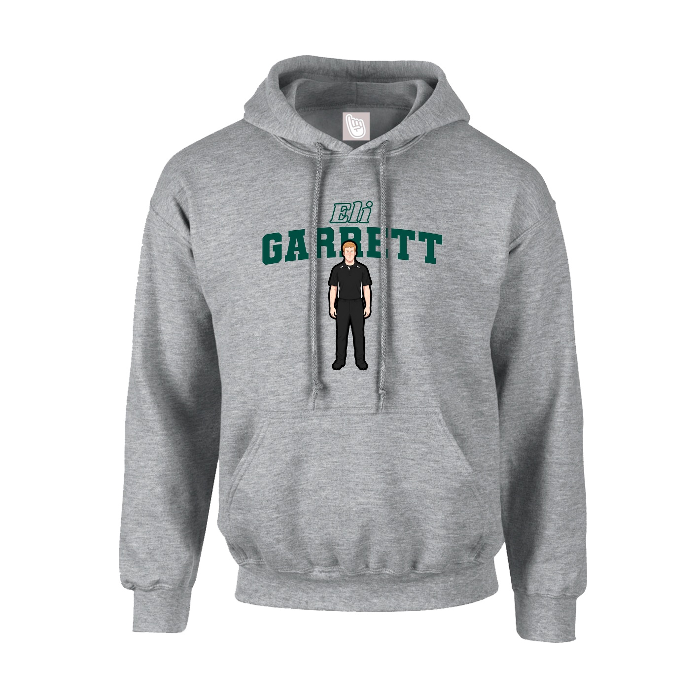 Hoodie — Name Arch in Grey