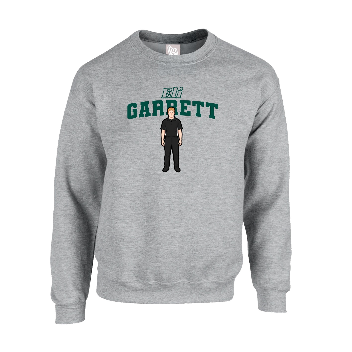 Fleece Crew — Name Arch in Grey
