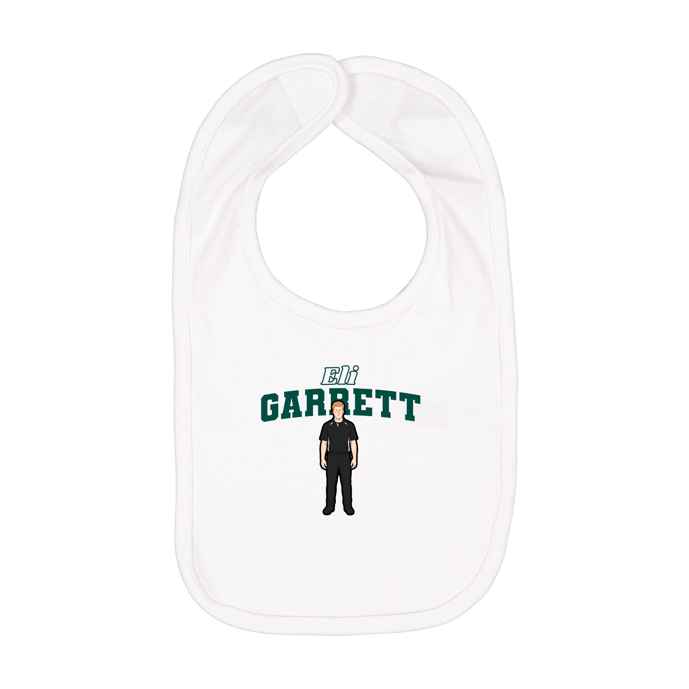 Infant Bib — Name Arch in White