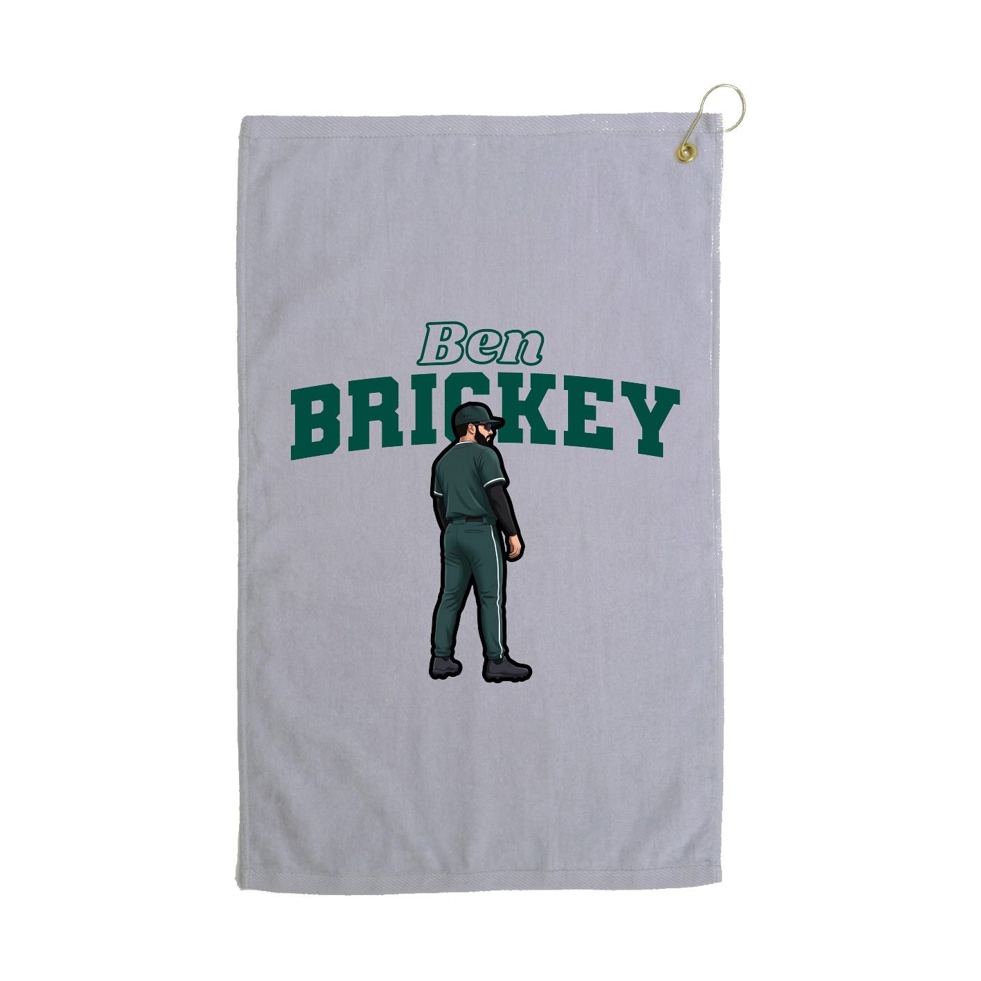 Golf Towel — Name Arch in Grey