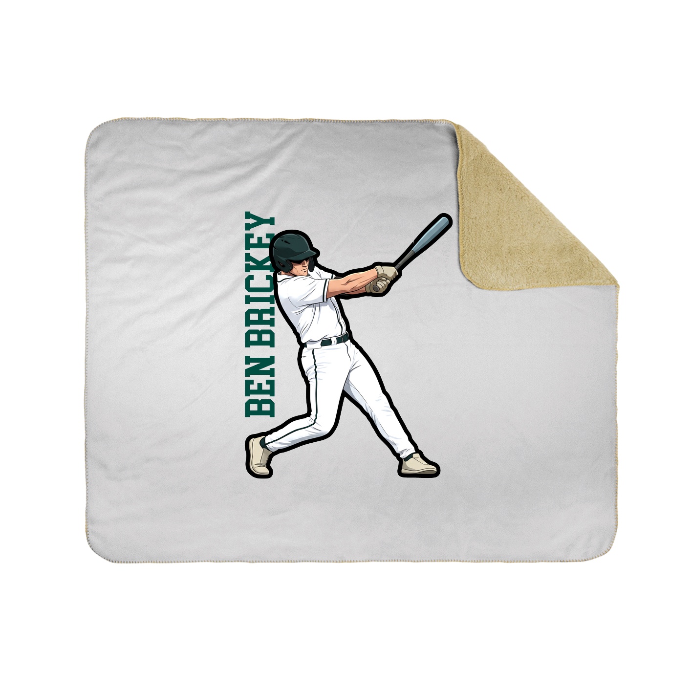 Throw Blanket — Name Vertical in White