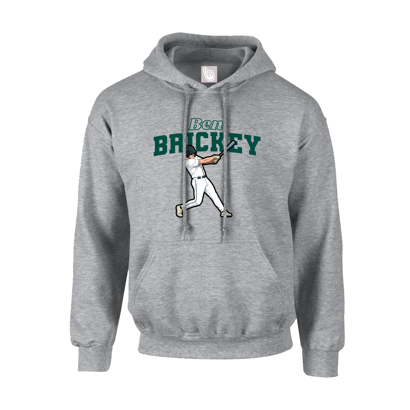 Hoodie — Name Arch in Grey