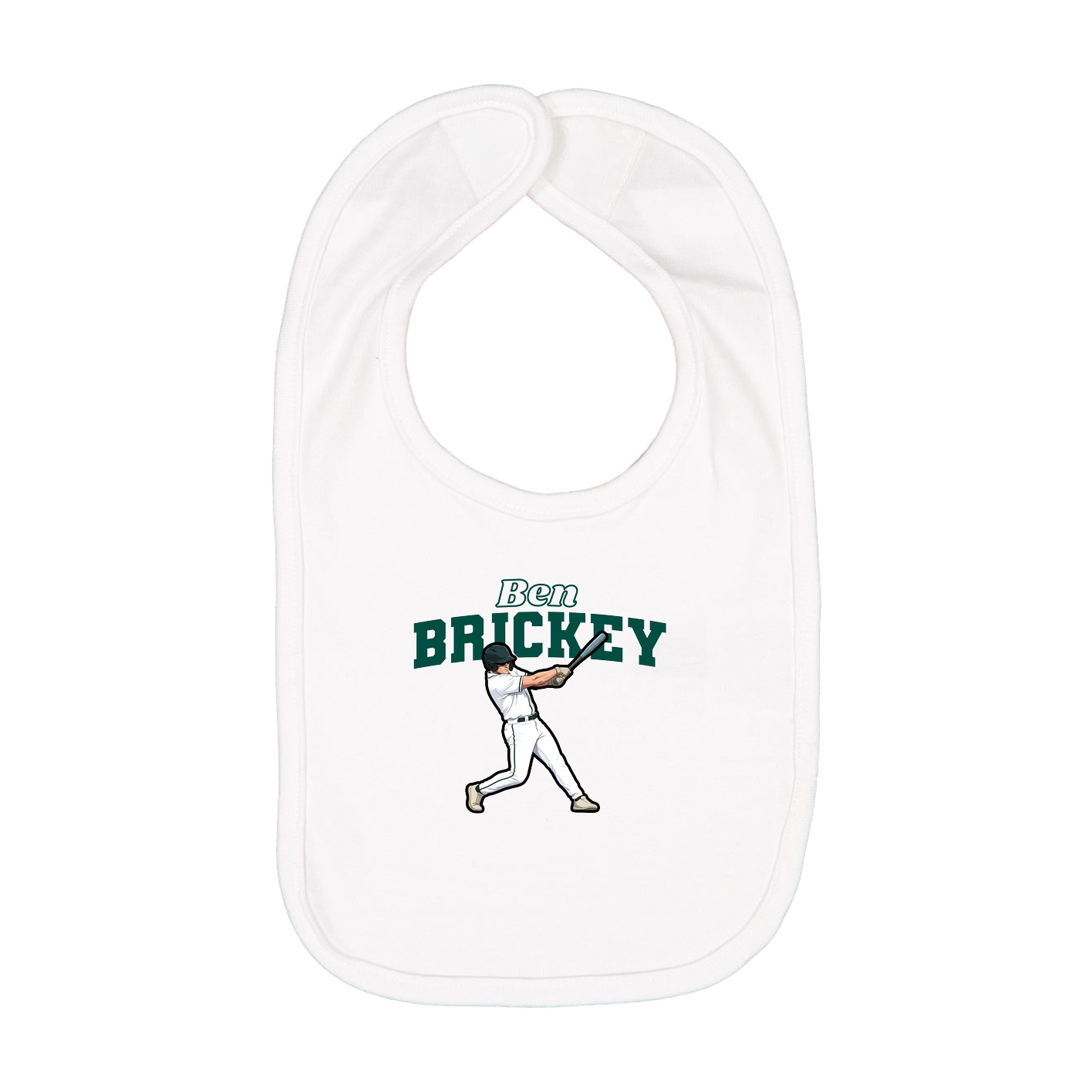 Infant Bib — Name Arch in White