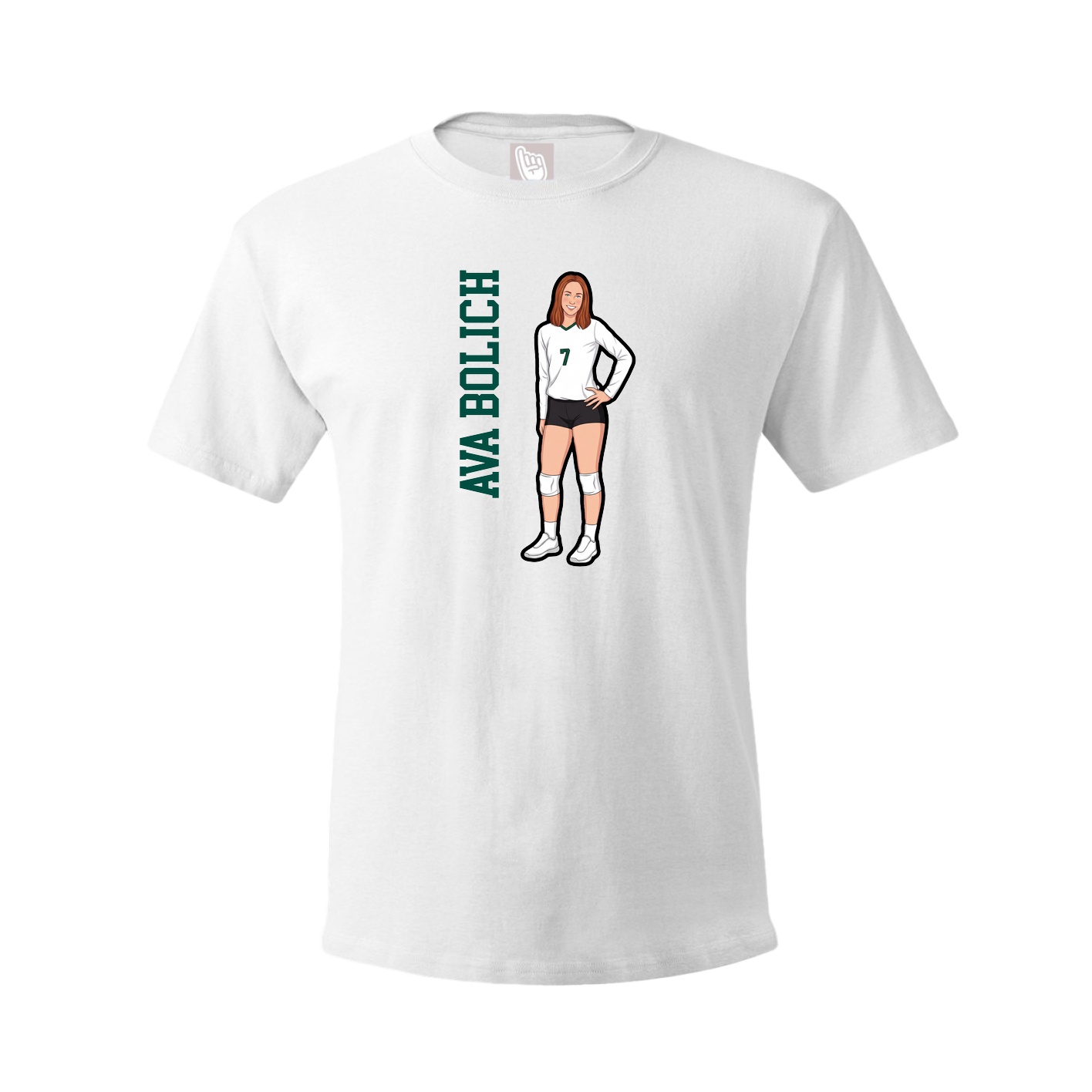Tee — Name Vertical in White