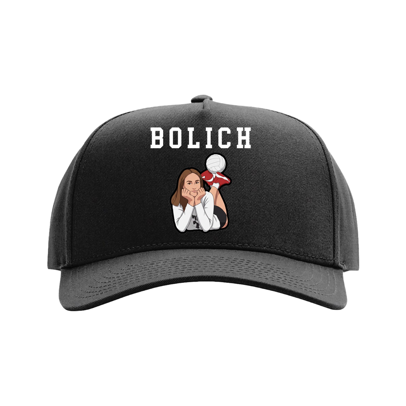 Full Fabric Five-Panel Champ Cap — Shirsey in Black
