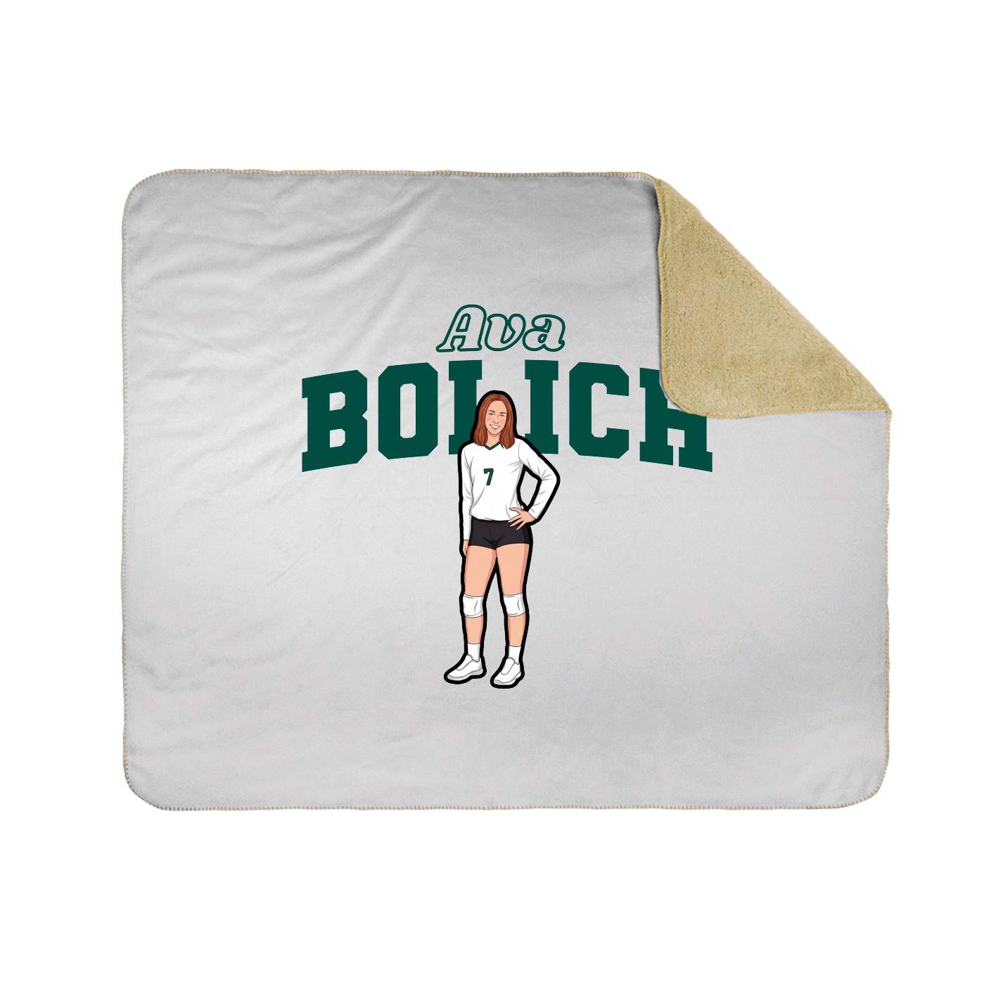 Throw Blanket — Name Arch in White