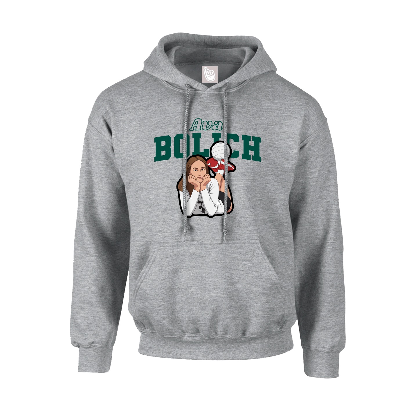 Hoodie — Name Arch in Grey