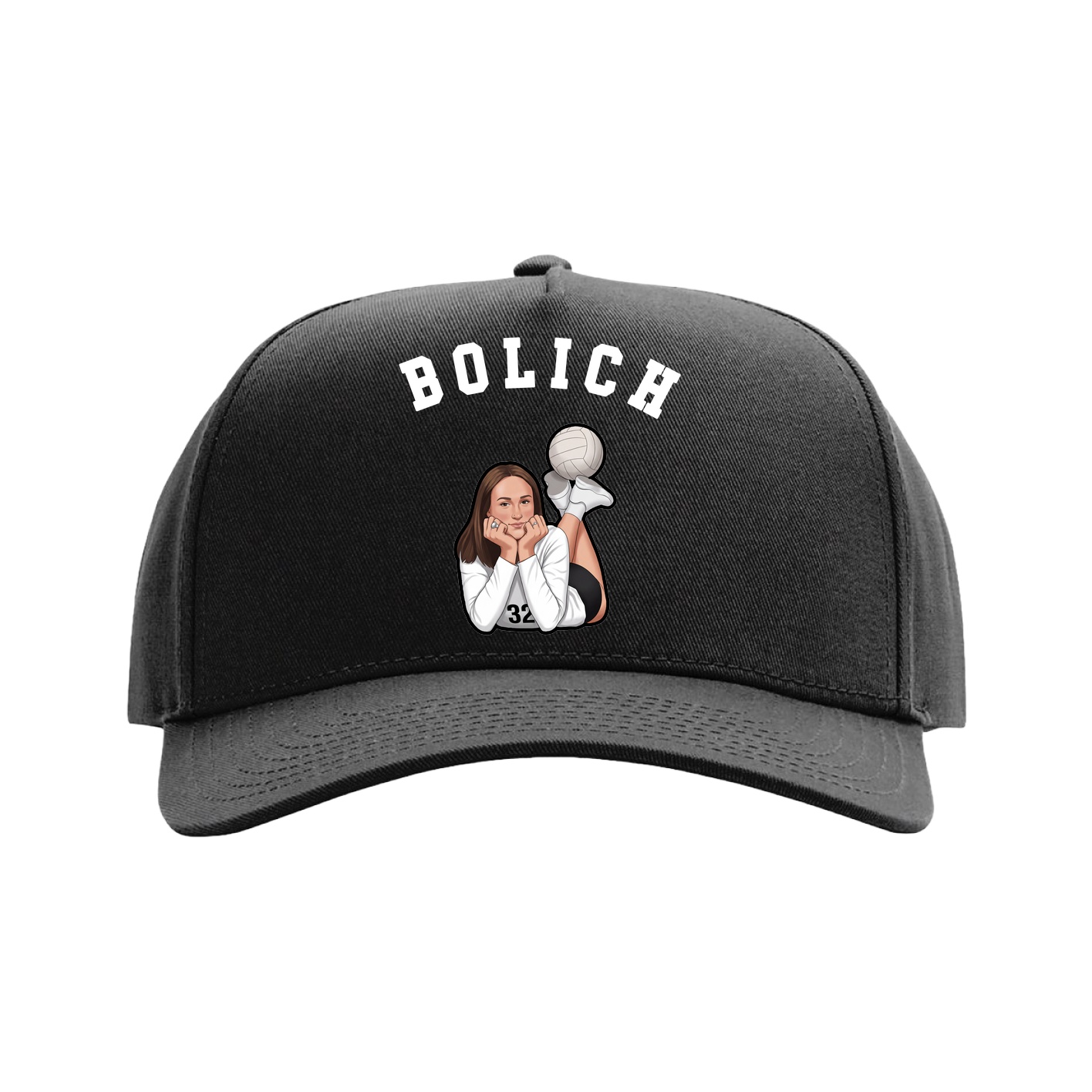 Full Fabric Five-Panel Champ Cap — Shirsey Arch in Black