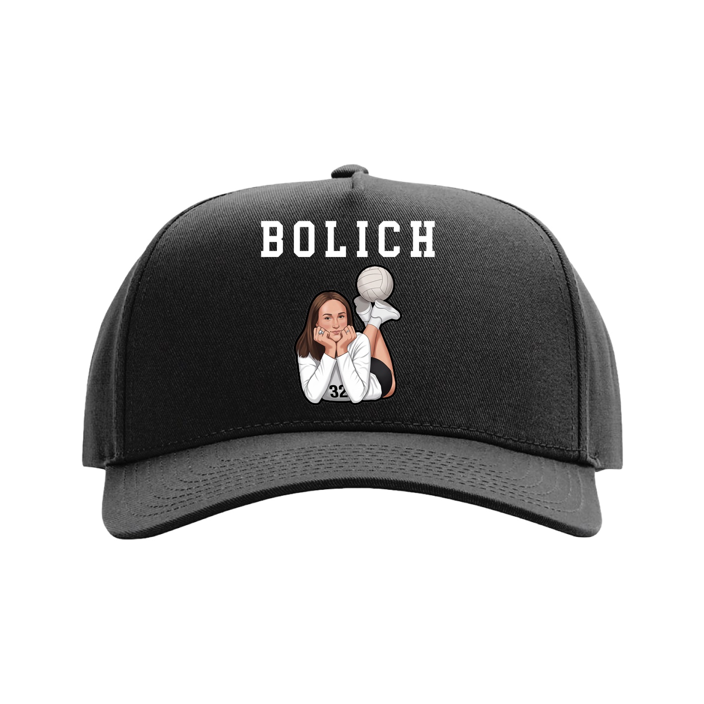 Full Fabric Five-Panel Champ Cap — Shirsey in Black