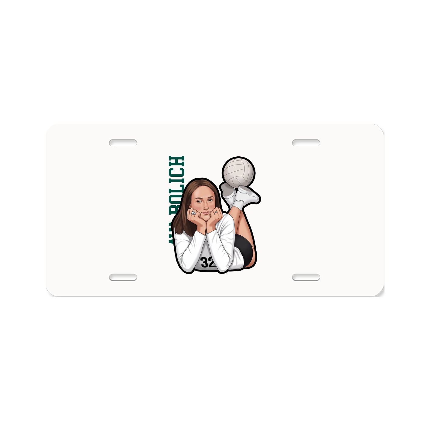 License Plate — Name Vertical in Classic