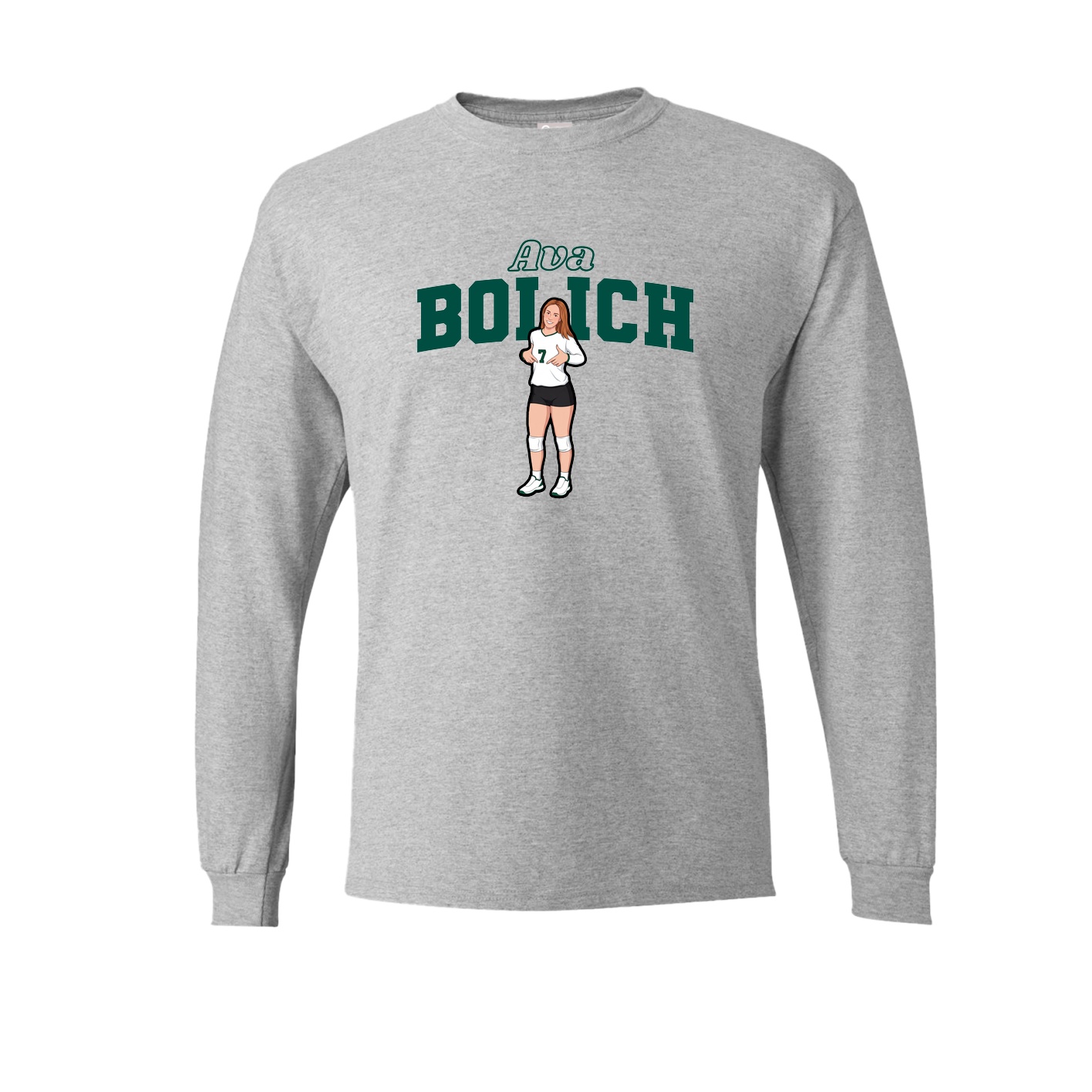 Long Sleeve Tee — Name Arch in Grey