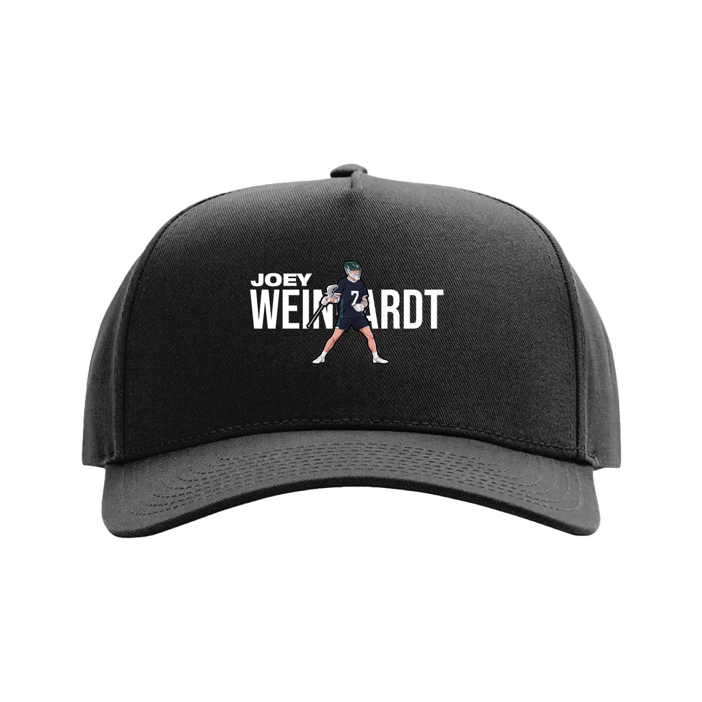 Full Fabric Five-Panel Champ Cap — Player Name in Black